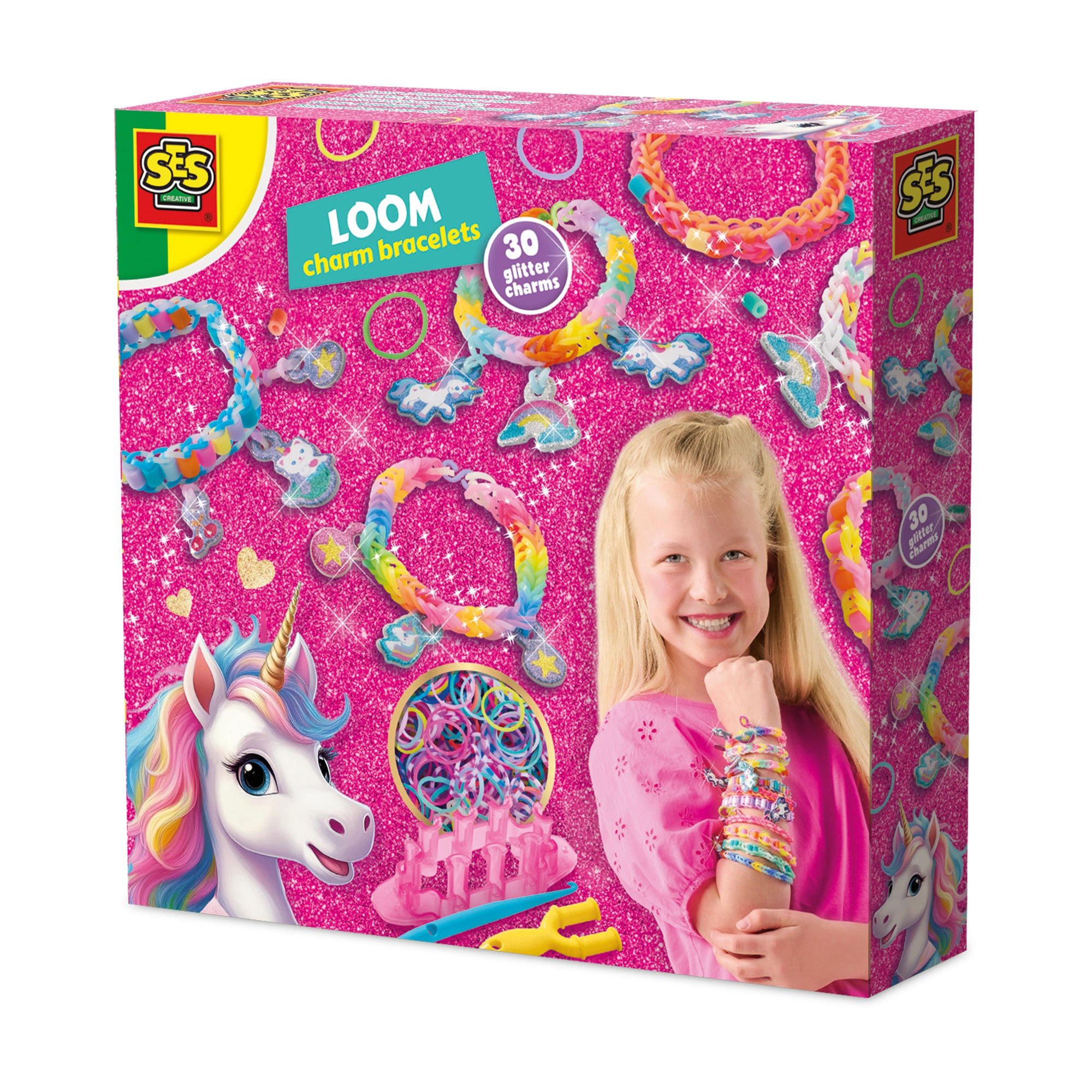 SES Creative Spiel SES Loom Einhorn Armbänder - 600 Gummis & Charms