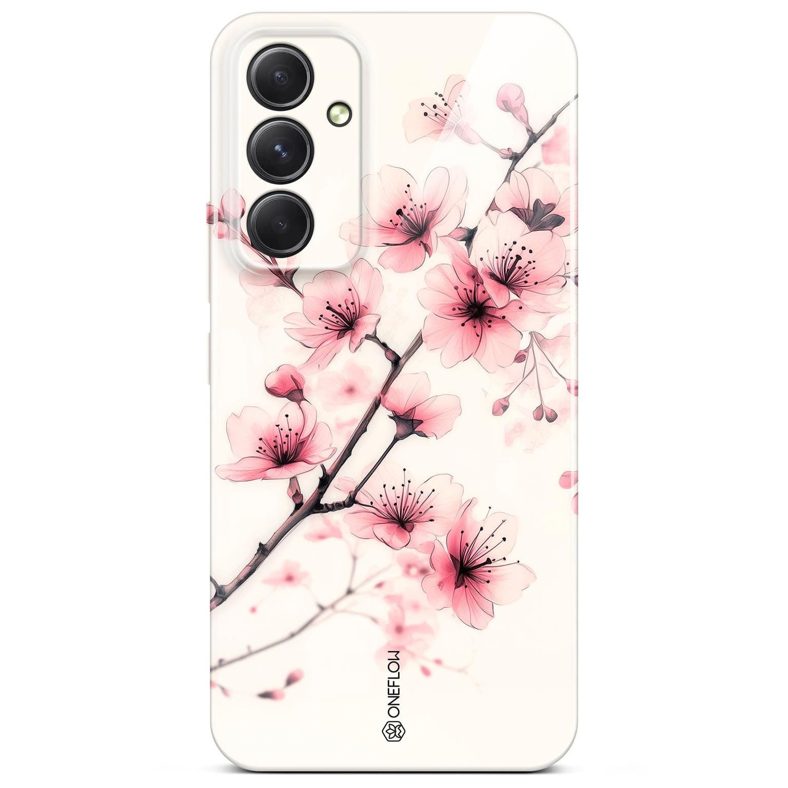 Handyhülle für Samsung Galaxy A54 5G Hülle dünn Flower Cover Rosa Weiß