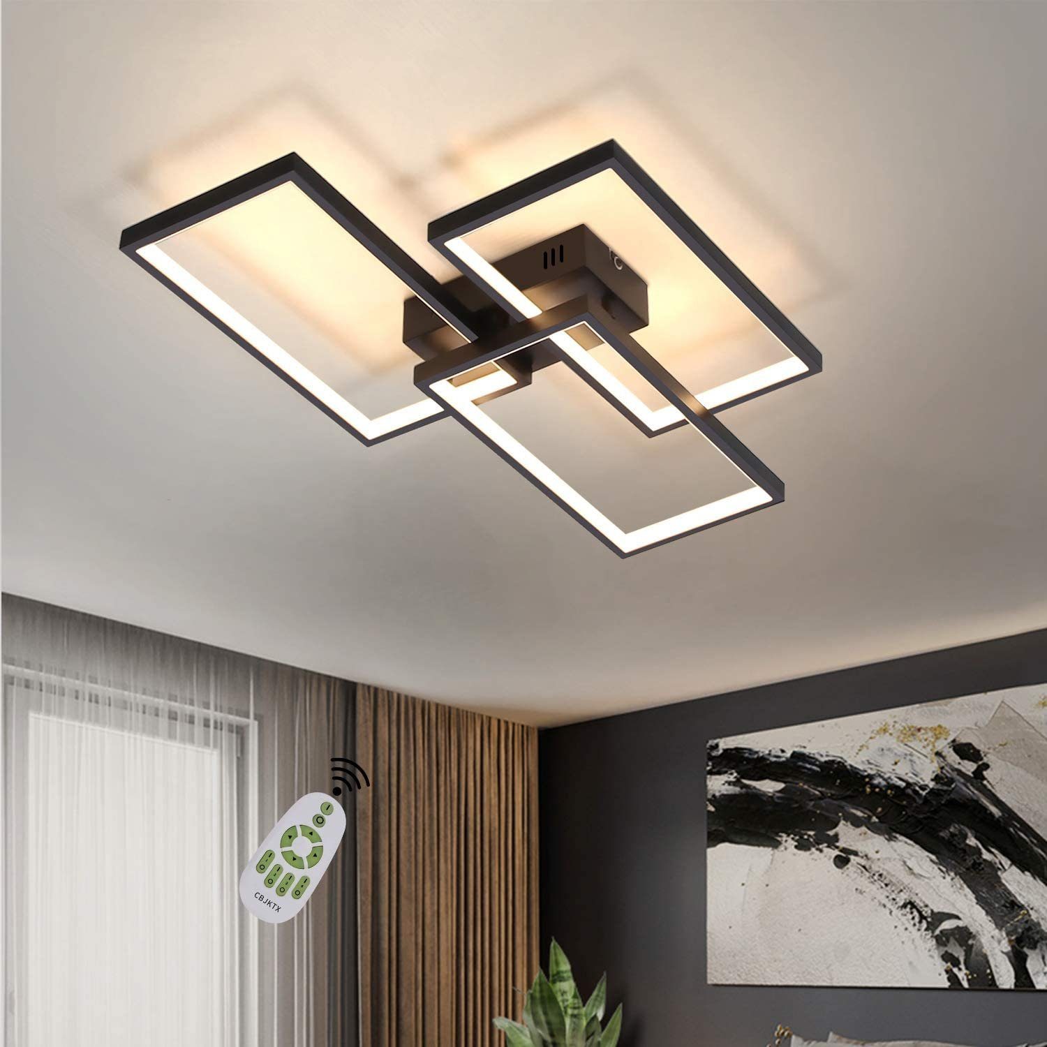 ZMH LED Deckenleuchte »Wohnzimmerlampe aus Metall Modern-Design«, Dimmer,  LED fest integriert