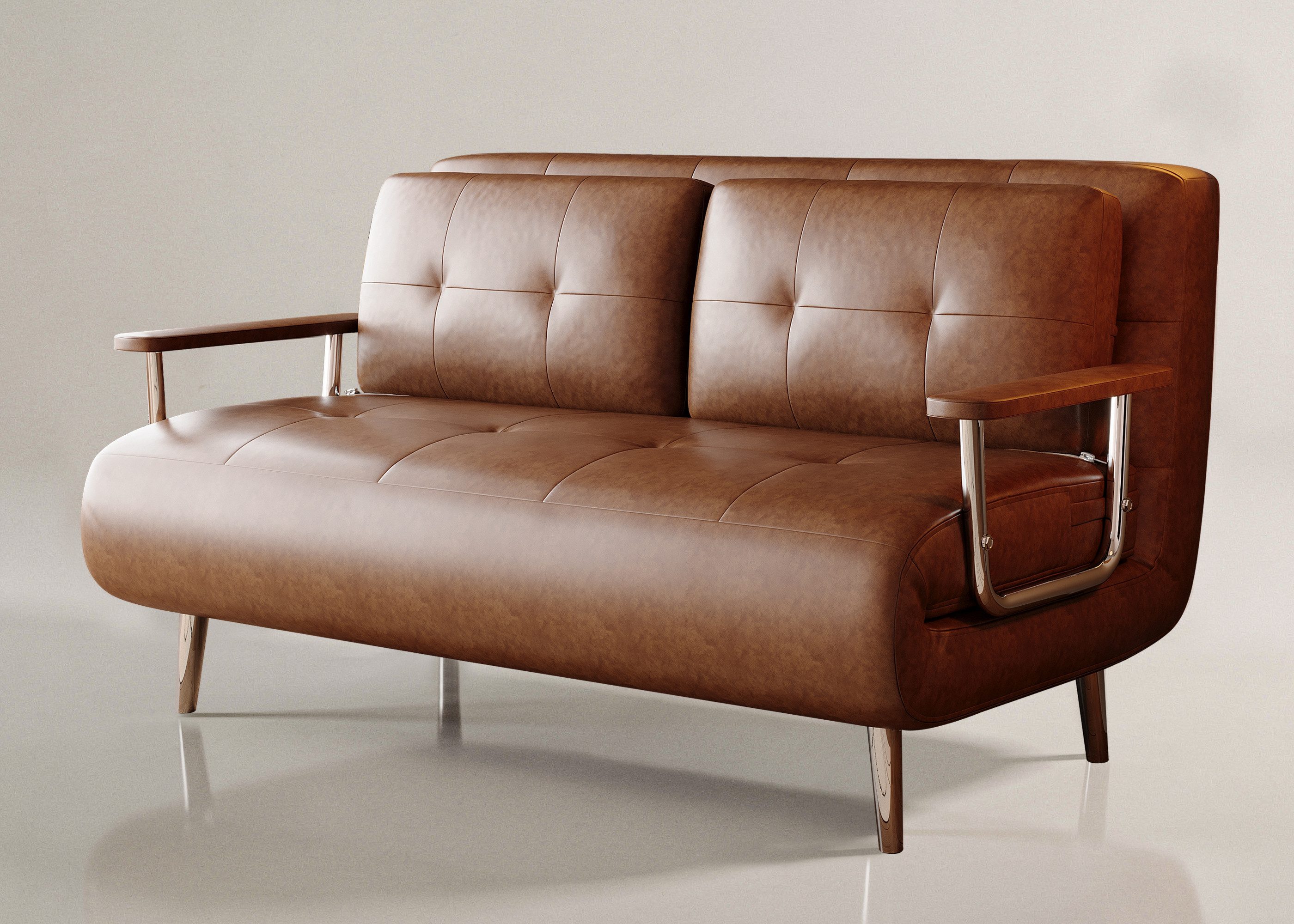 oleyluckidea Schlafsofa modernes schlafcouch Sofa mit Schlaffunktion und Metallfüßen, Zum Bett umwandelbar