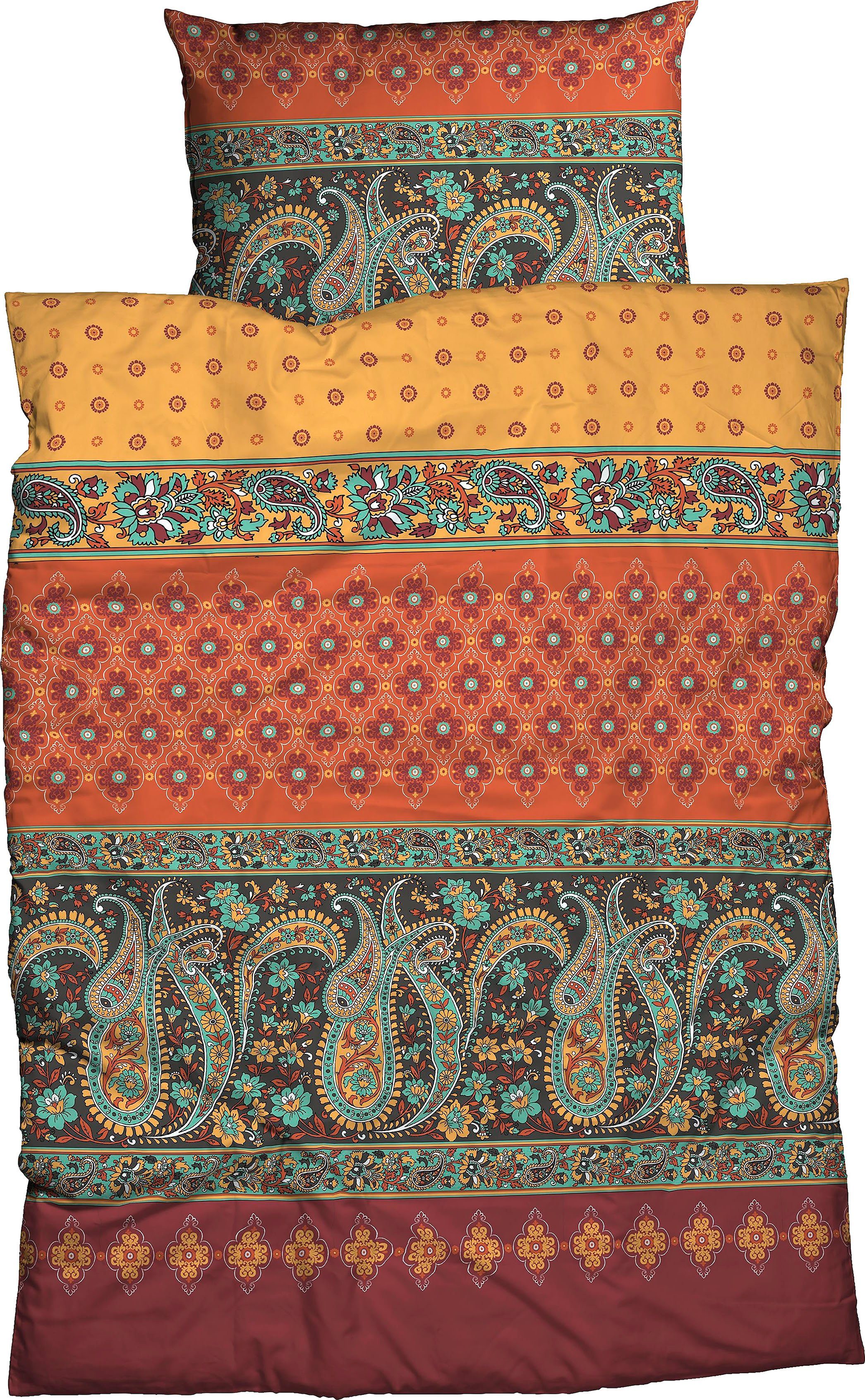 CASATEX Bettwäsche Murillo, Biber, 2 teilig, paisley, orientalisch, indisch