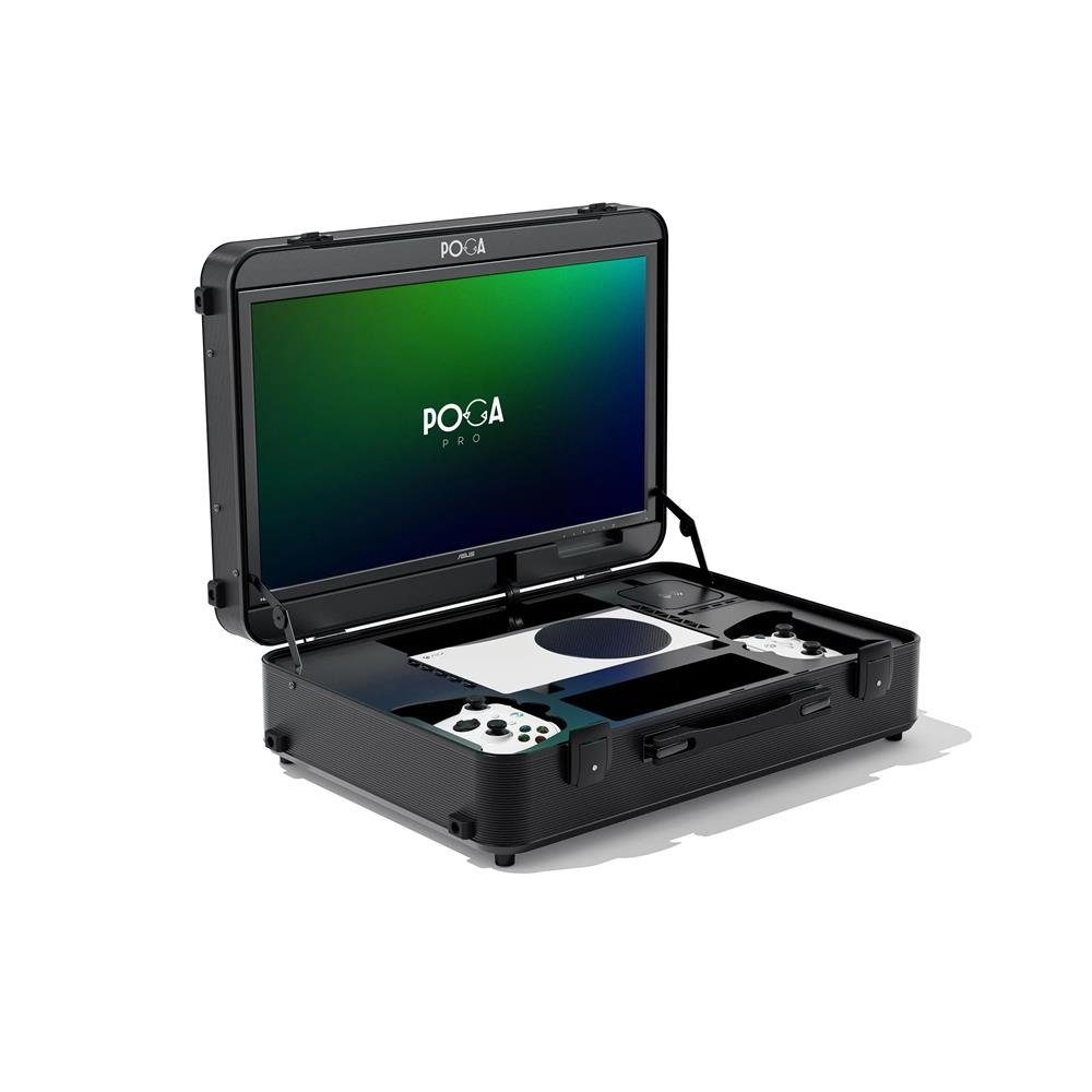 POGA Gaming-Gehäuse PPB030 Pro Black - Xbox One X, Schwarz Gamingkoffer  inkl. Trolley und 21,5" ASUS Gaming Monitor