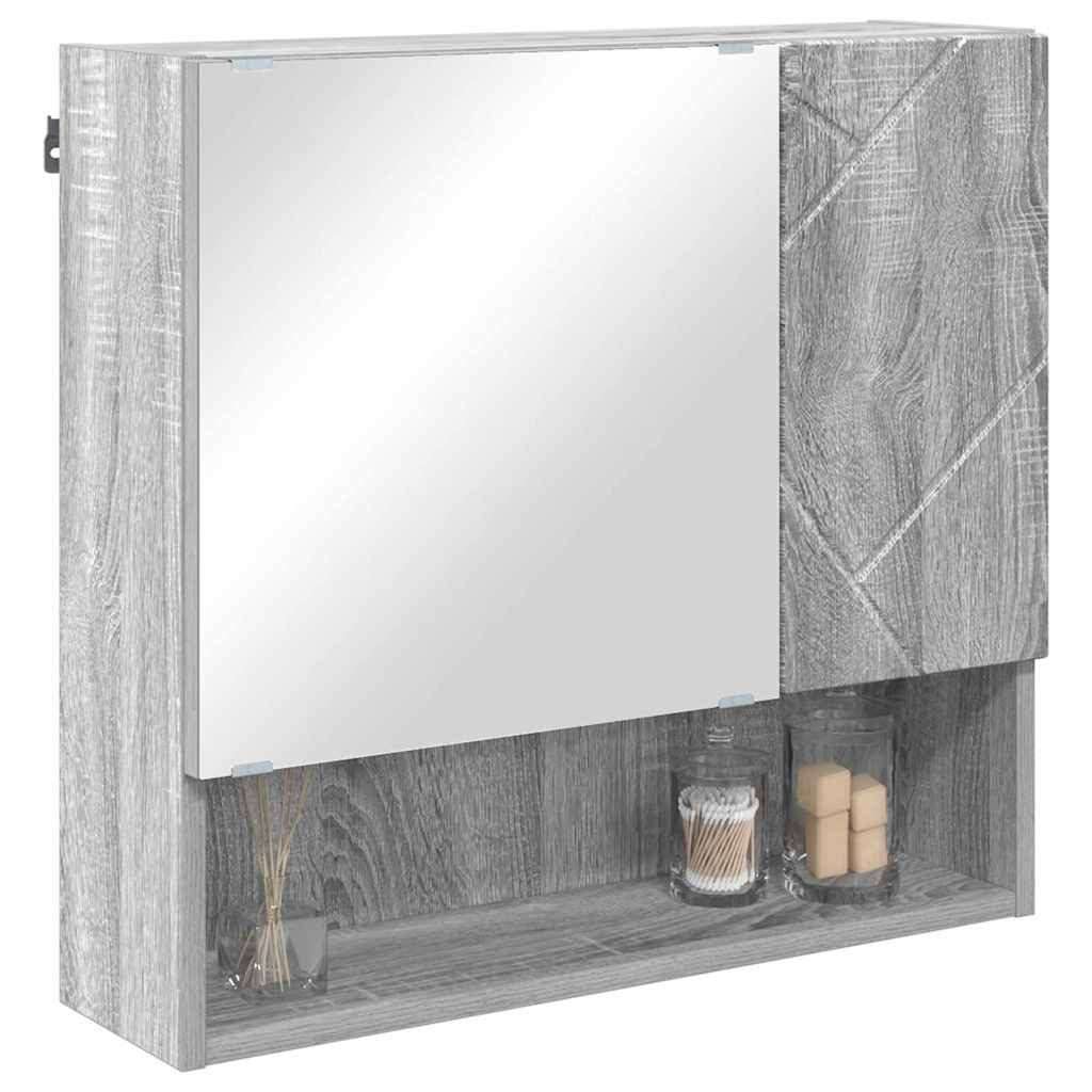 vidaXL Badezimmerspiegelschrank Spiegelschrank Grau Sonoma 59 günstig online kaufen