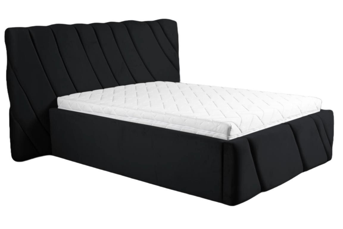 Xlmoebel Bett Samtbett in Schwarz im eleganten Design für modernen Stil (1-tlg., Bett), Hergestellt in Europa