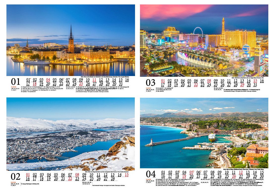 Seelenzauber Tischkalender Städtezauber DIN A5 Tischkalender für 2026 Städte - Seelenzauber