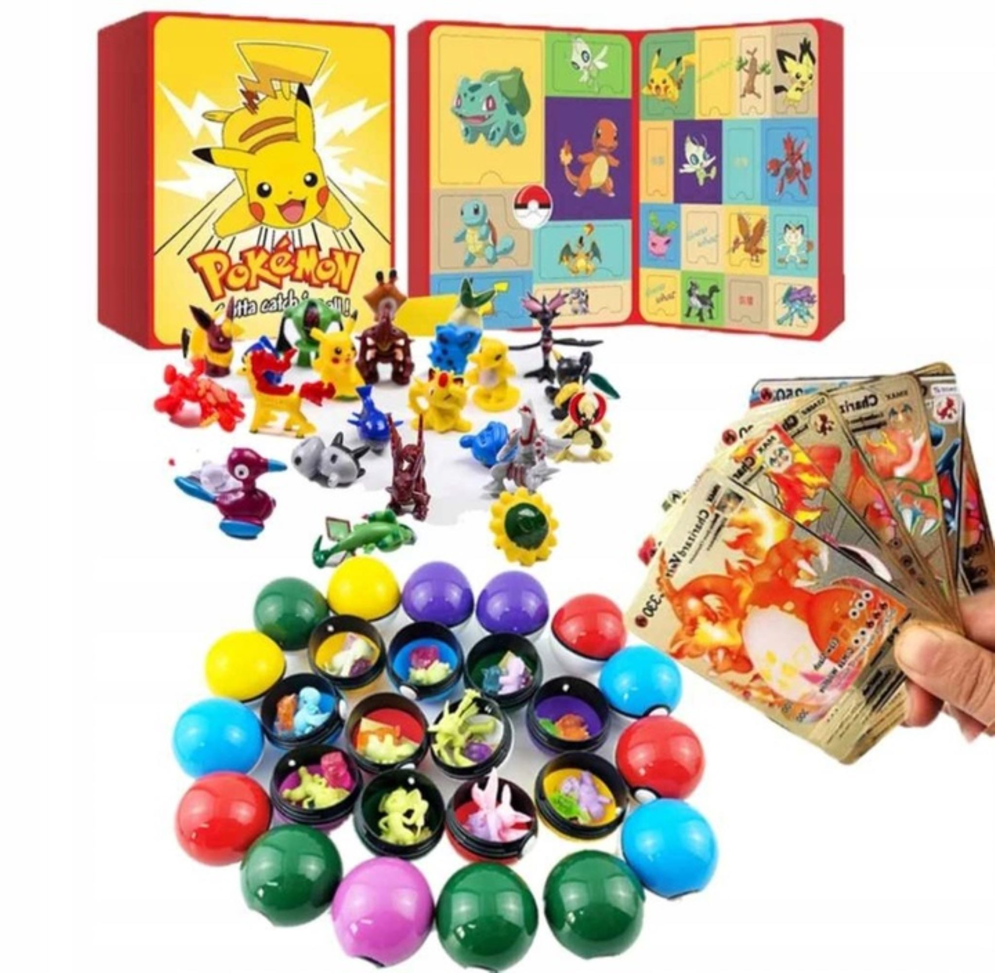 Festivalartikel Adventskalender Pokémon Adventskalender: 24 Überraschungen, 18 Figuren, 6 Bälle