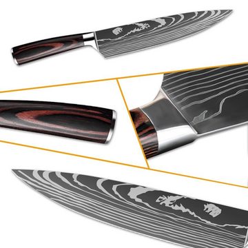 MDHAND Fleischmesser, Professionelles Küchenmesser, 7CR17 Rostfreier Stahl mit Messerscheide