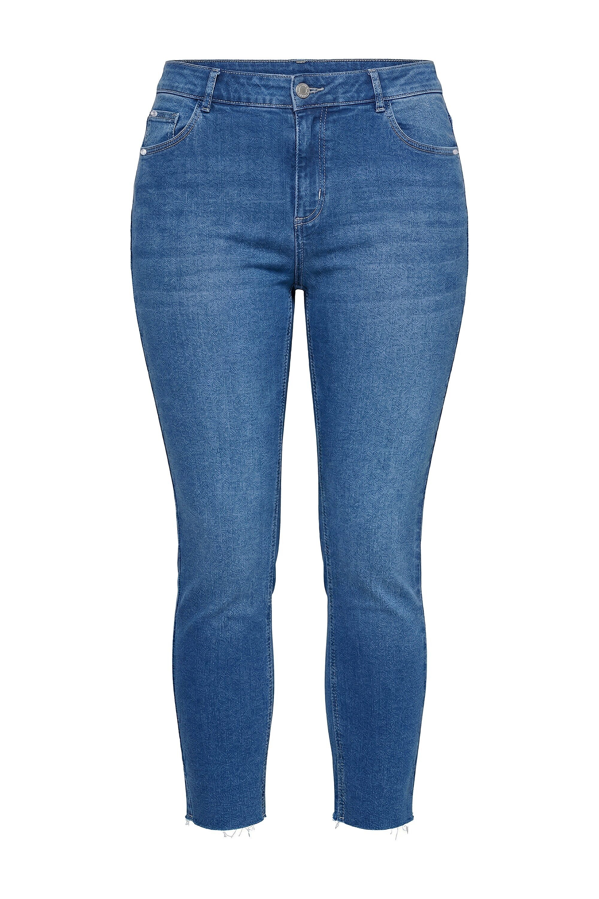 Studio Untold 5-Pocket-Jeans Verkürzte Jeans 5-Pocket Fransensaum