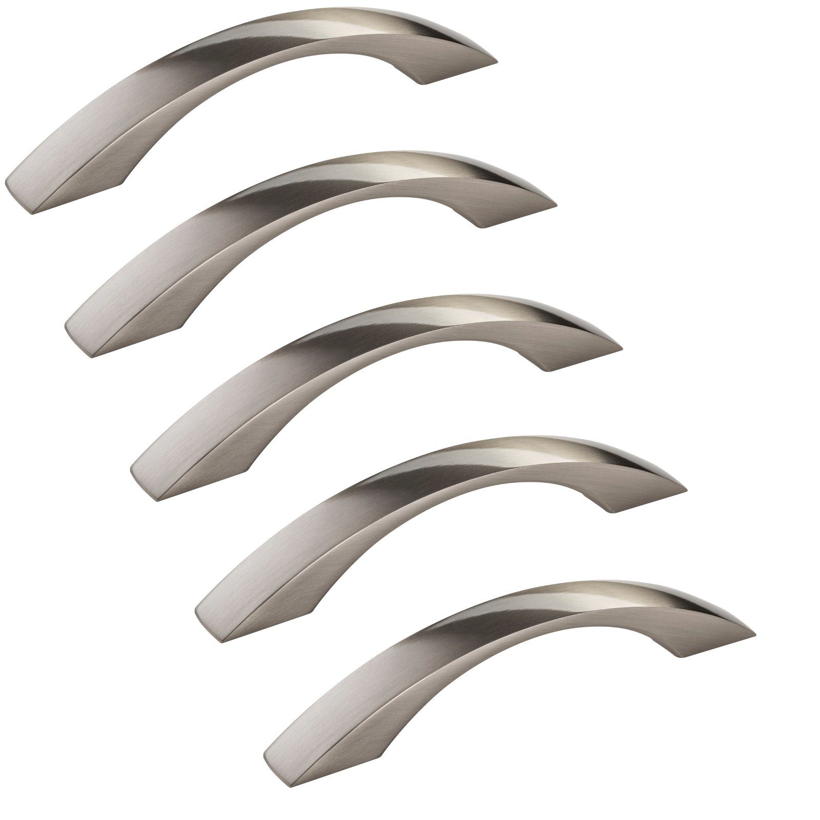 SO-TECH® Möbelgriff Zoe Schubladengriff Griff Bogengriff Bügelgriff BA 128 mm (5-St), 5 Stück - inkl. Schrauben