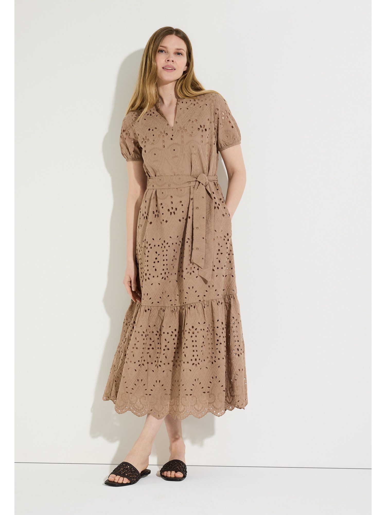 MORE&MORE Blusenkleid feminines, luftiges Lochspitzenkleid