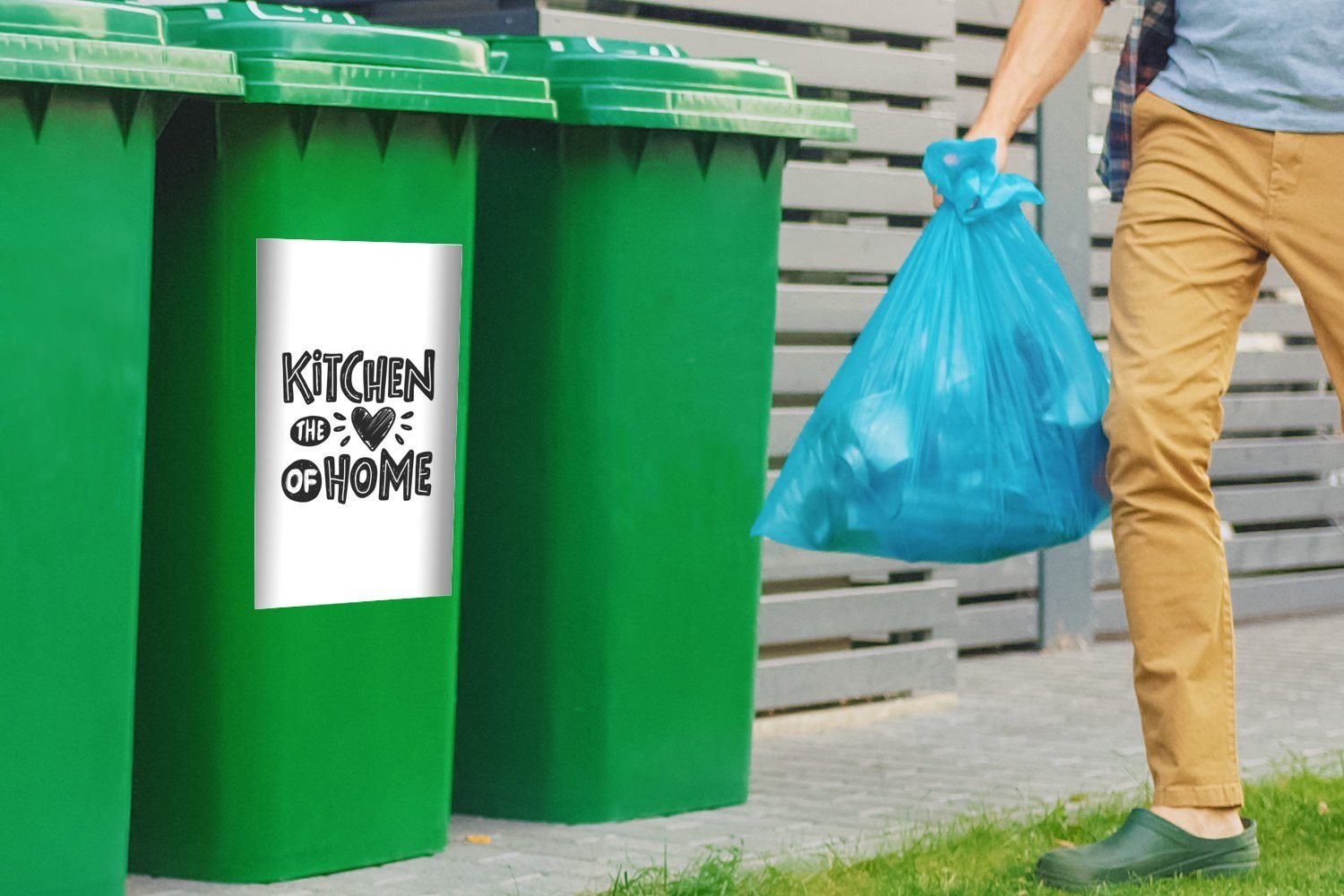 MuchoWow Wandsticker Zitate - - Abfalbehälter Container, Sticker, Zuhause Mülleimer-aufkleber, Küche St), (1 Mülltonne