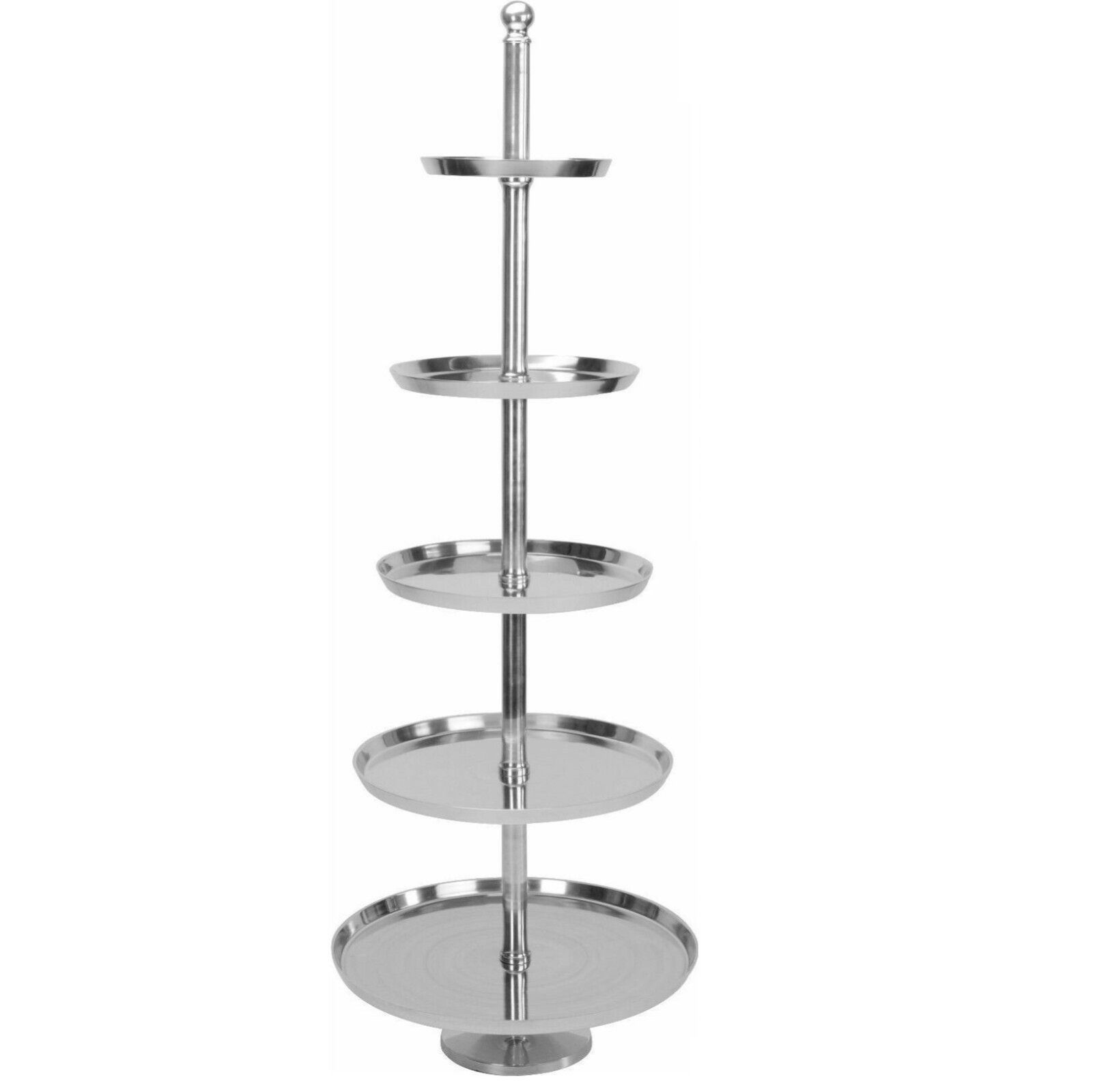 Koopman Etagere Servierständer Aluminium Deko XXL 170 cm 5 Ablagen Silberfarbend, Aluminium, (1-tlg), XXL, Aluminium Guss, 5 Etagen, bis 12 Kg belastbar, Gewicht 13 Kg
