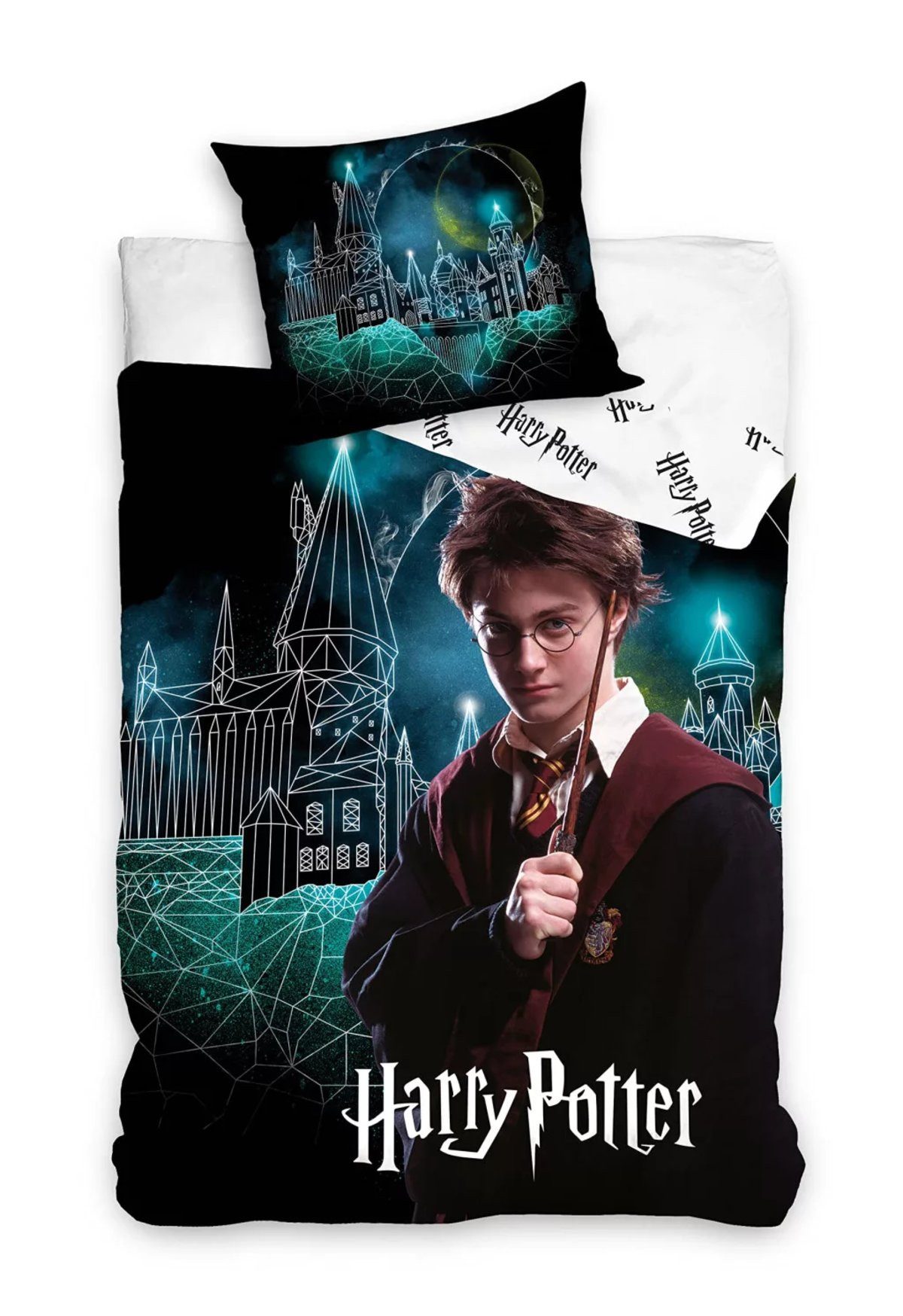Harry Potter Kinderbettwäsche HARRY POTTER Premium-Bettwäsche-Set, 100 % Baumwolle, 140 x 200 + 65
