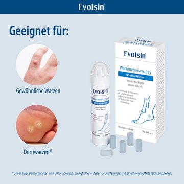 Evolsin Warzen-Vereisungsspray Evolsin® Warzenvereiser Spray bei gewöhnlichen Warzen & Dornwarzen, gegen Warzen & Dornwarzen