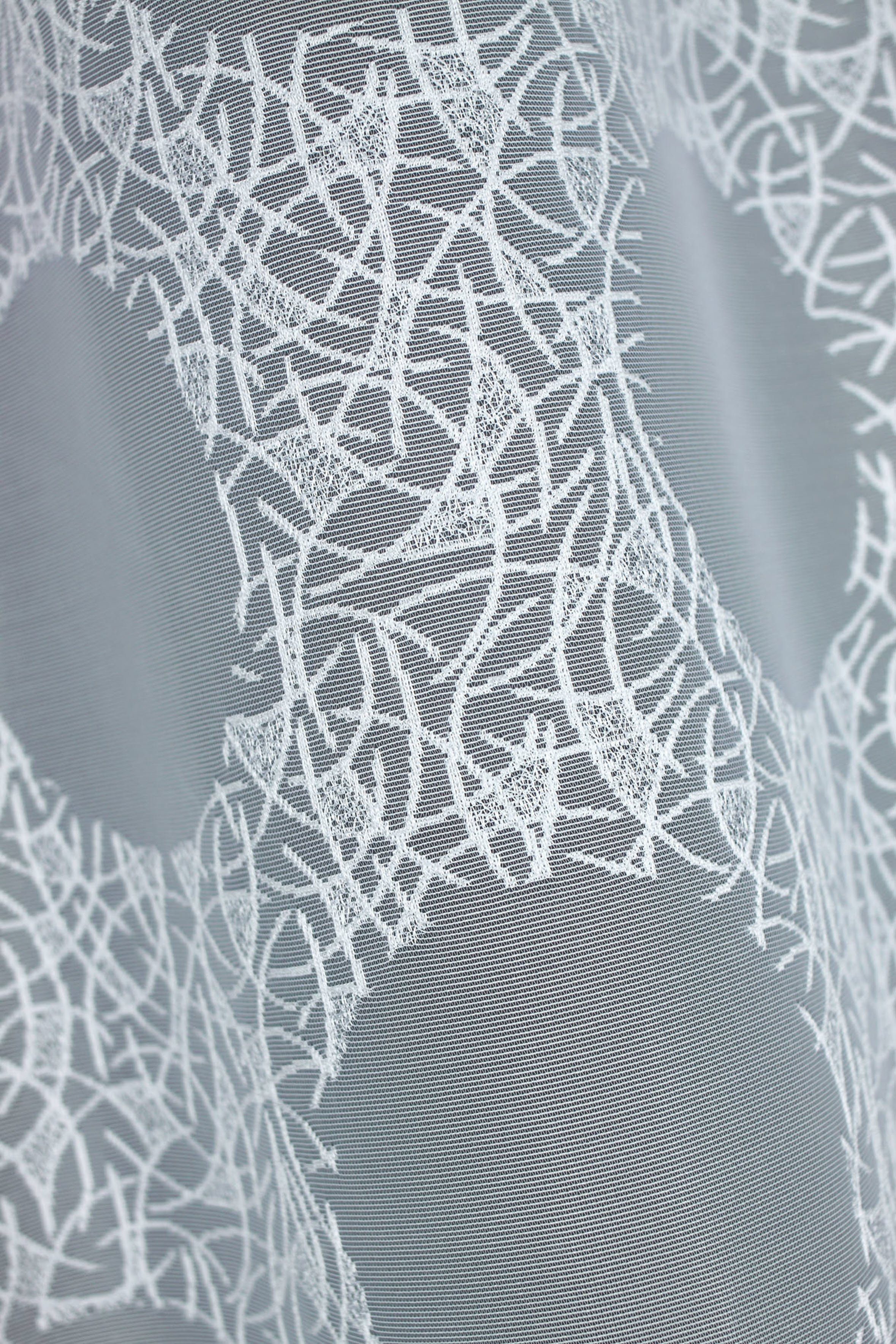 HAFT Gardine KREISE, halbtransparent, Jacquard-Stoff, Kräuselband, günstig online kaufen