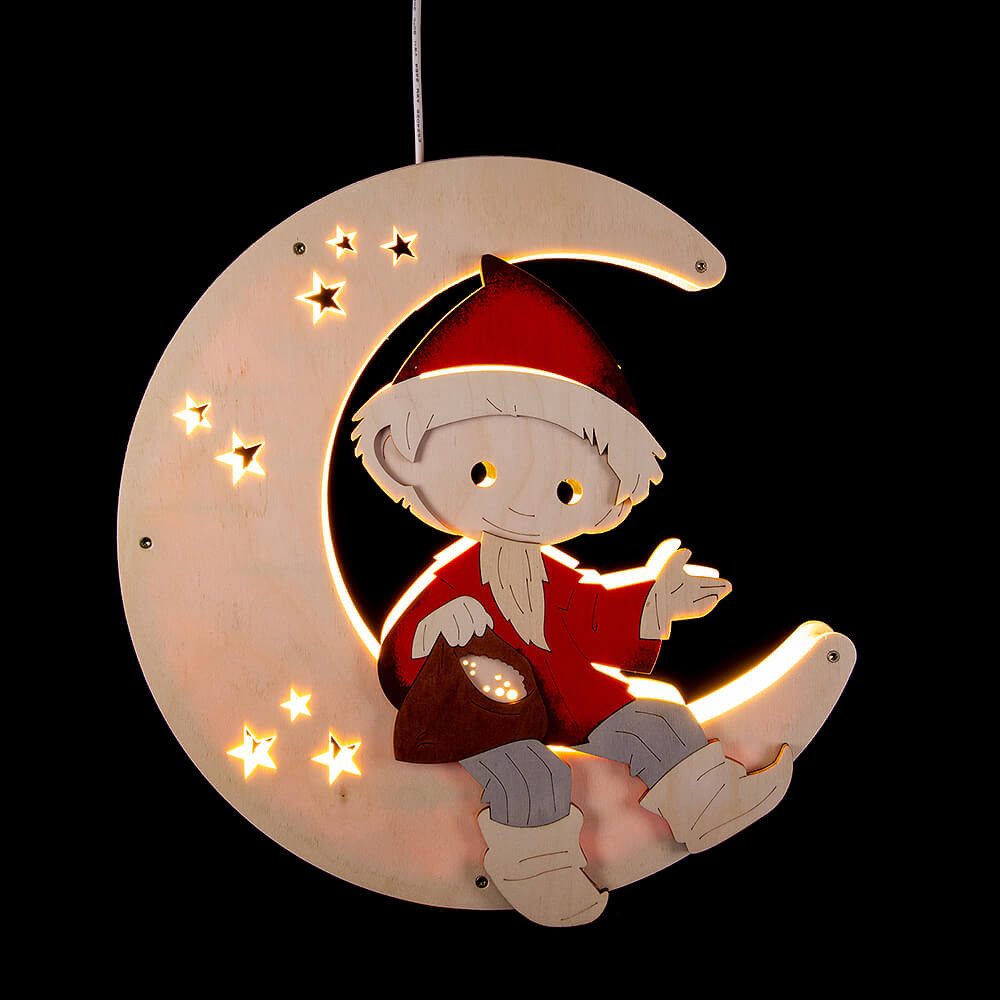 RATAGS Kunsthandwerk Schwibbogen Fensterbild Sandmännchen (32cm) von RATAGS Holzdesign