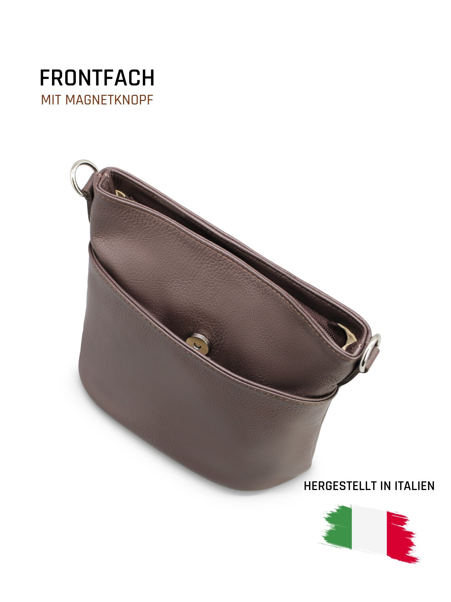 Adel Bags Schultertasche LINA Umhängetasche für Damen, Schultertasche Echtleder Gürteltasche