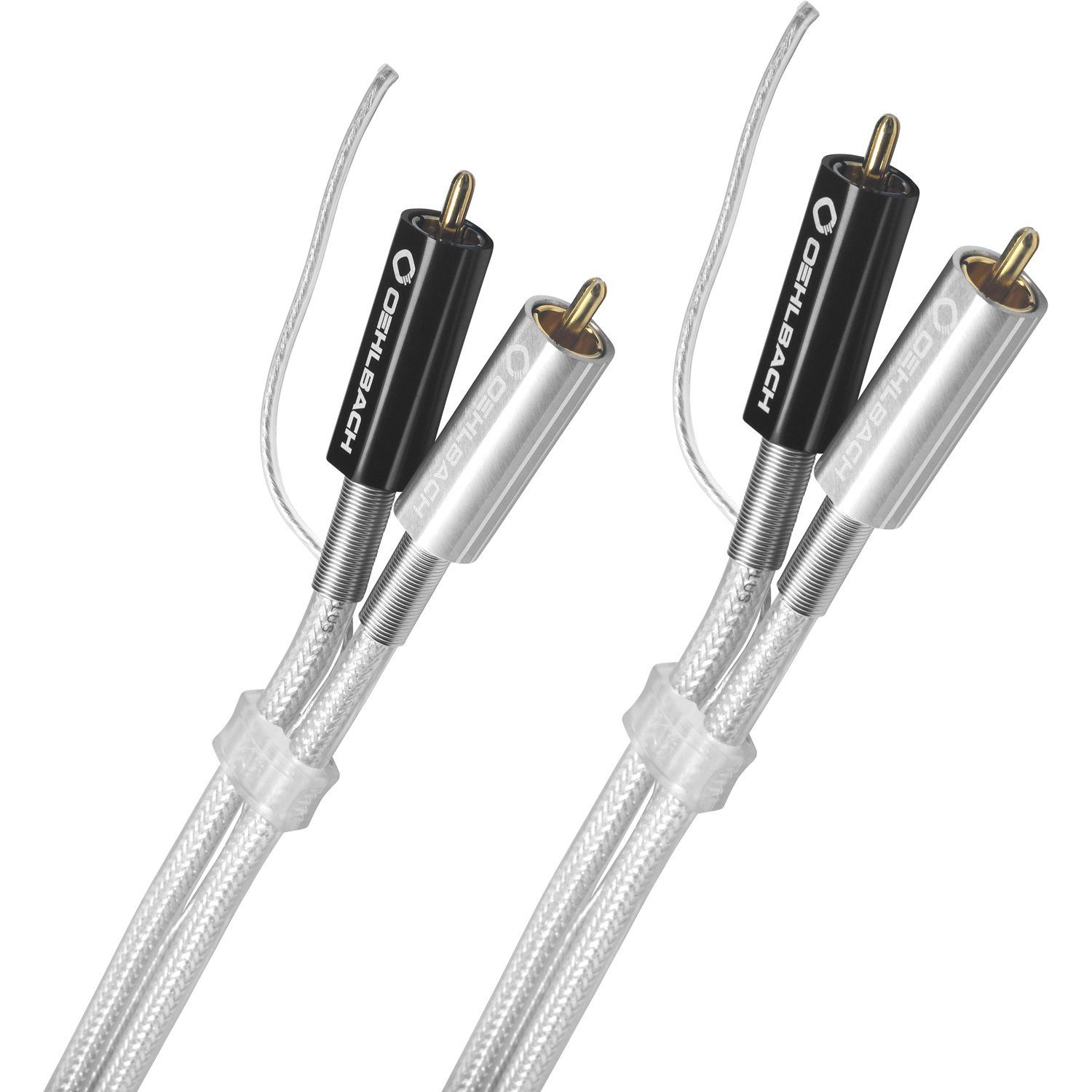 Oehlbach Silver Express Plus Phono Audio-Cinchkabel inklusive Masseleitung Audio-Kabel, 2 x Cinch mit Masse, 2 x Cinch mit Masse (200 cm)