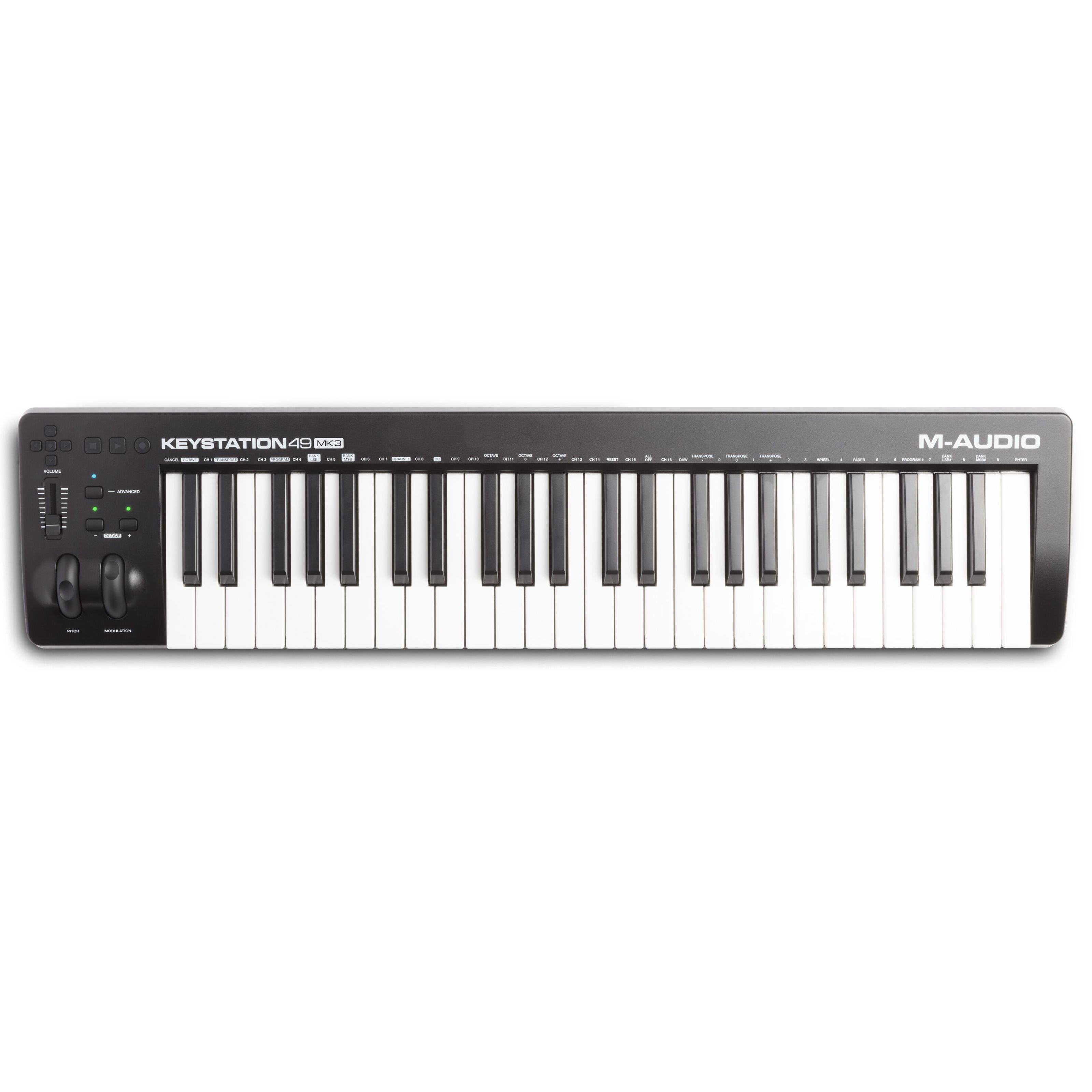 M-AUDIO Masterkeyboard (Keystation 49 Mk3, Masterkeyboards, MIDI-Keyboard 49), Keystation 49 Mk3 - Master Keyboard