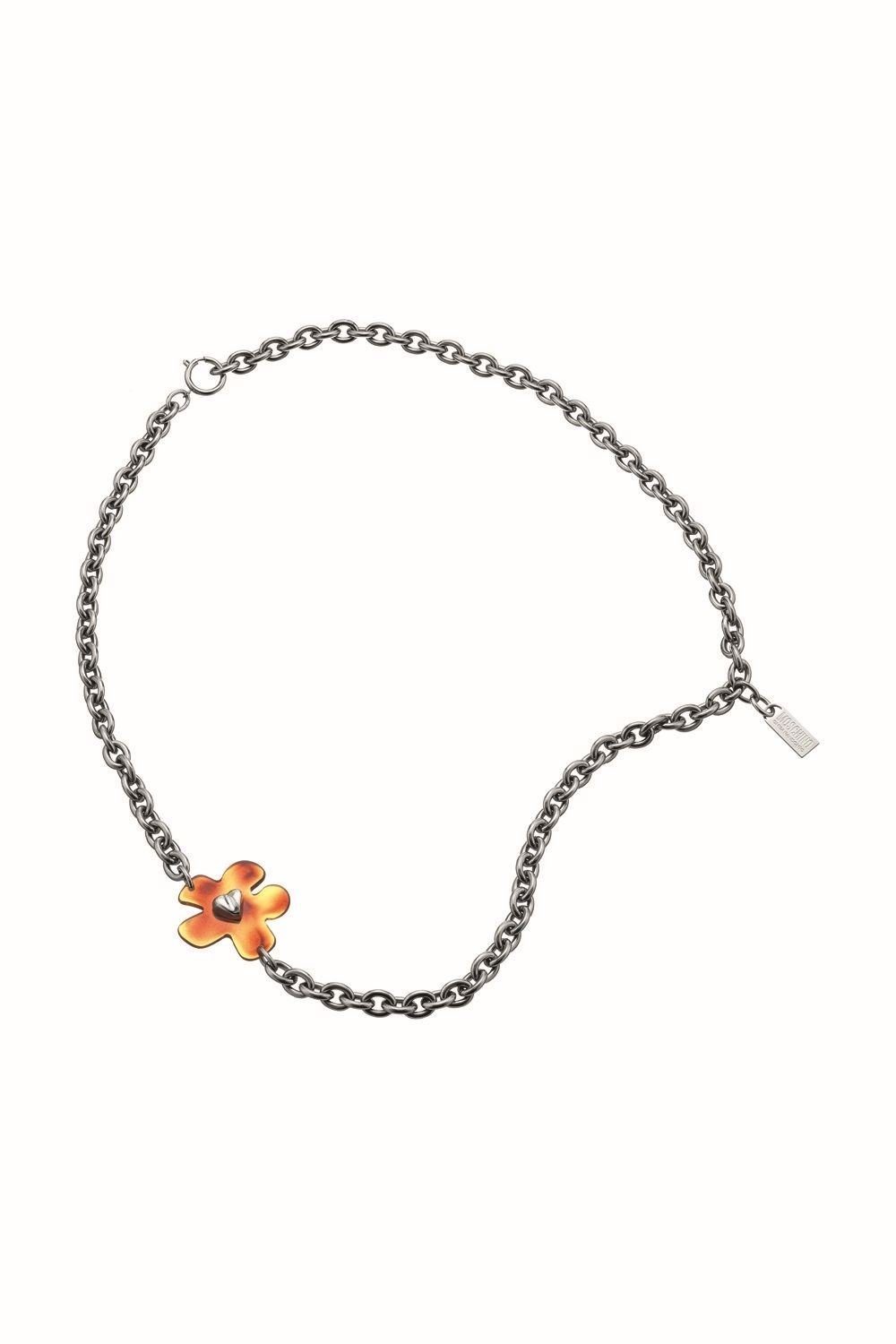 Moschino Collier MJ0125, Massive Kette mit Blume und Herz