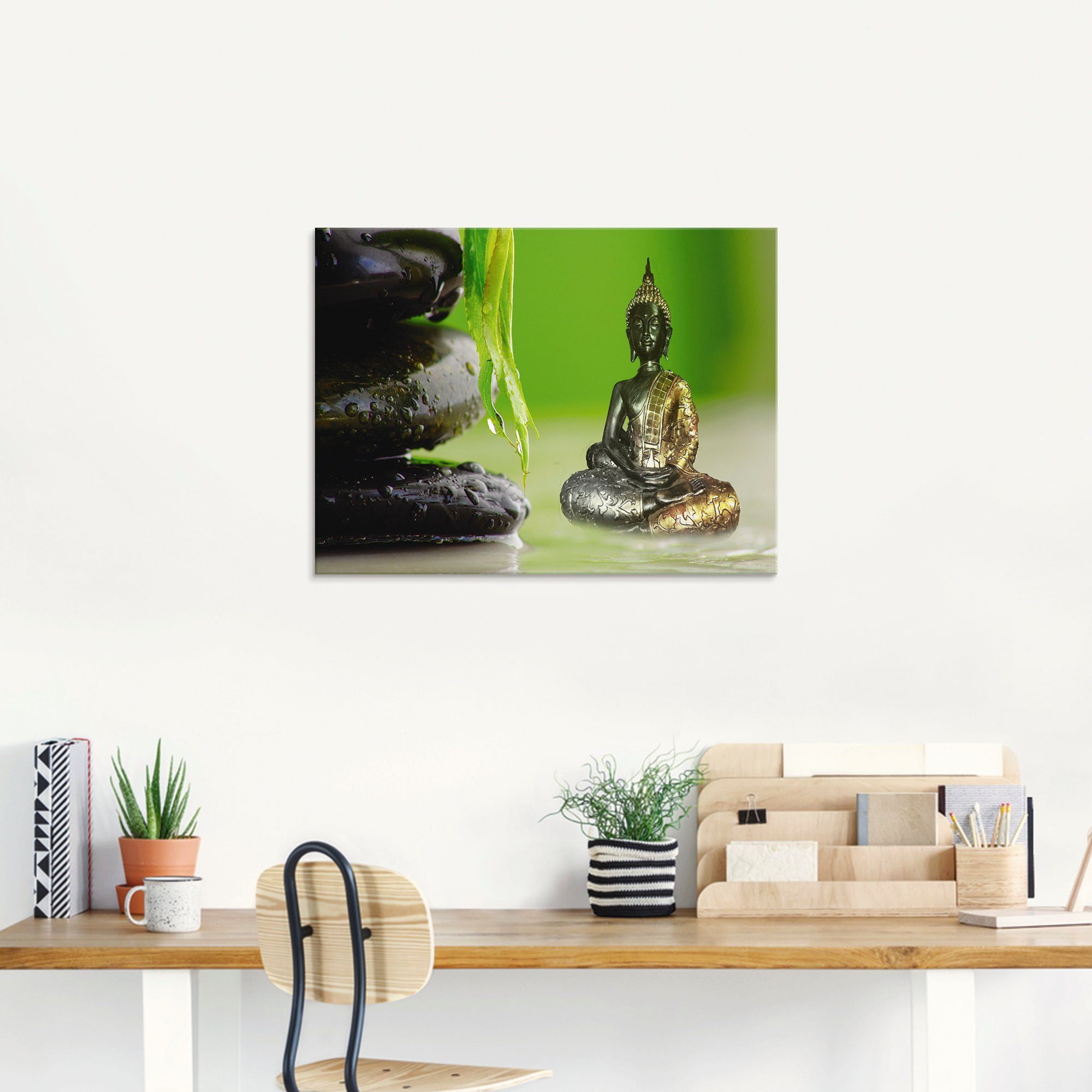 Artland Glasbild »Buddha und Steine«, Religion (1 Stück)-HomeTrends