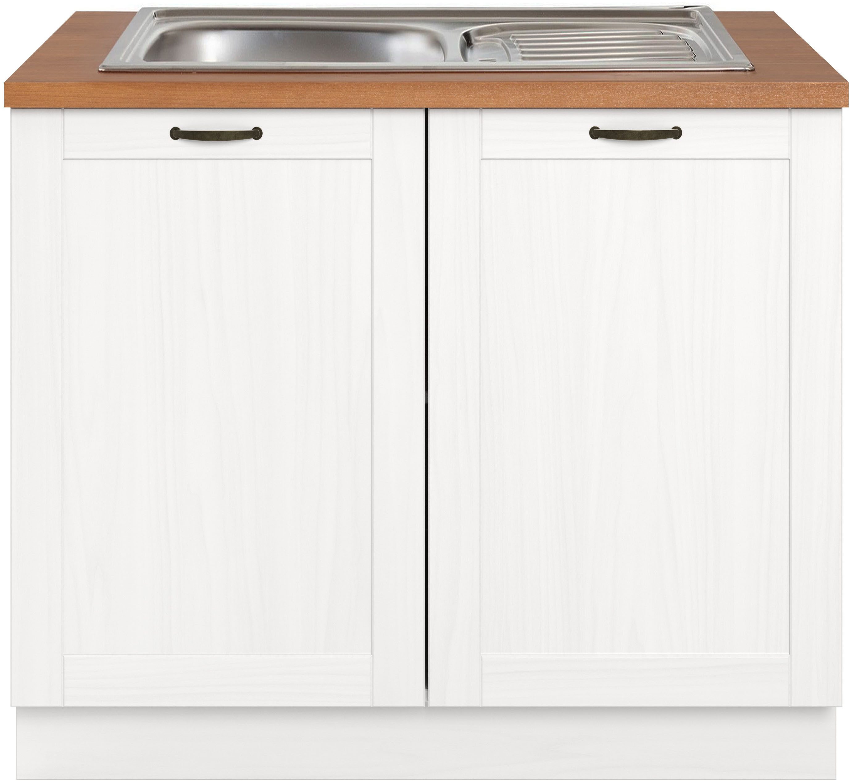 Home affaire Spülenschrank Teramo Breite 100 cm, inkl. Einbauspülbecken