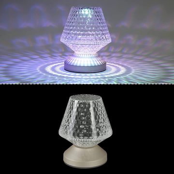 Nettlife Tischleuchte Wireless Tischlampe Kristalllampe RGB, Touch, Dimmbar