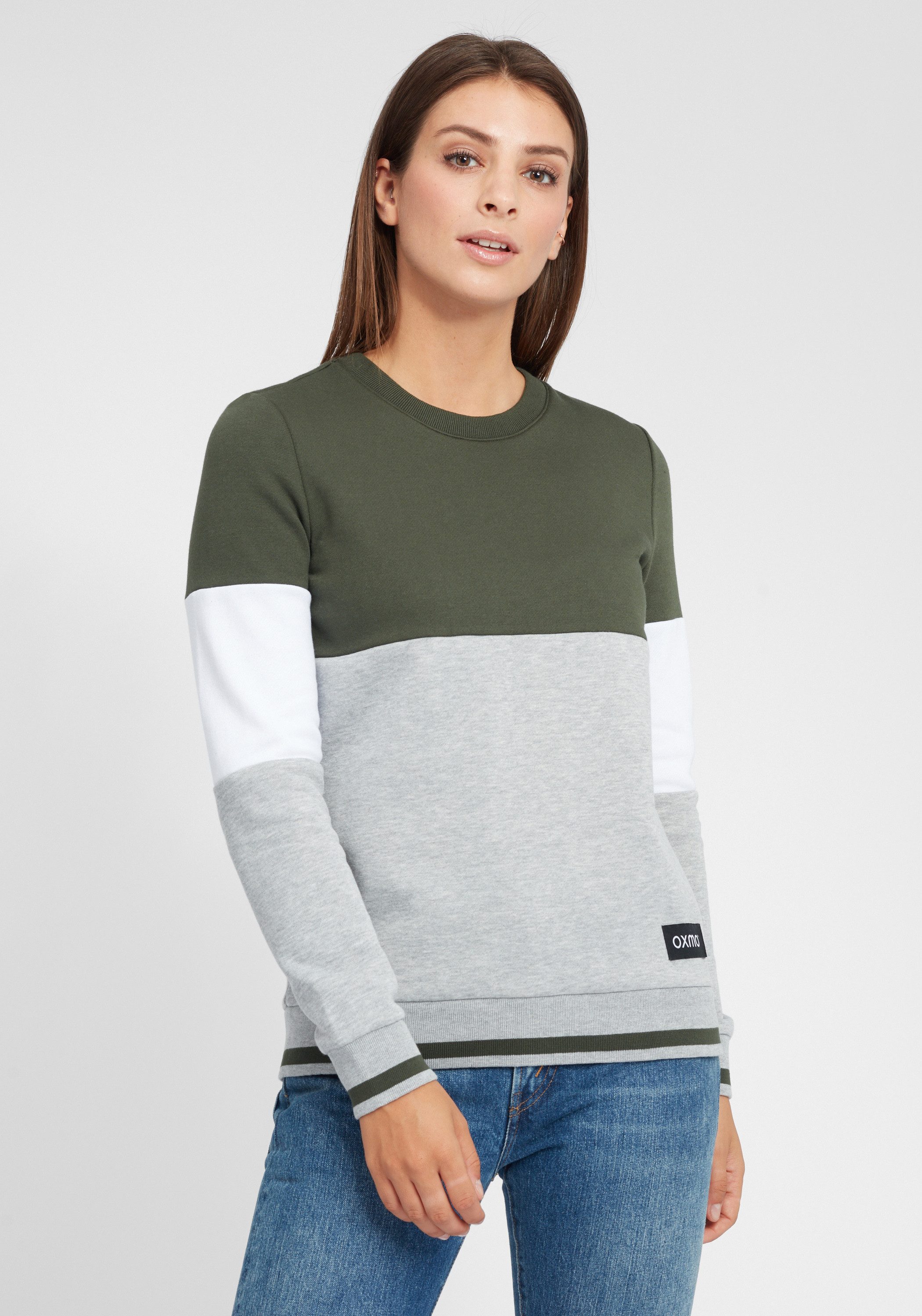OXMO Hoodie OXOmaya Sportlicher Sweatpullover mit kontrastreichem Muster