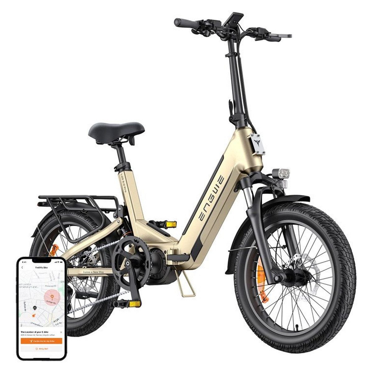 ENGWE Jugendfahrrad ENGWE L20 3.0 PRO 250 W 20-Zoll-Elektrofahrrad (Gold)