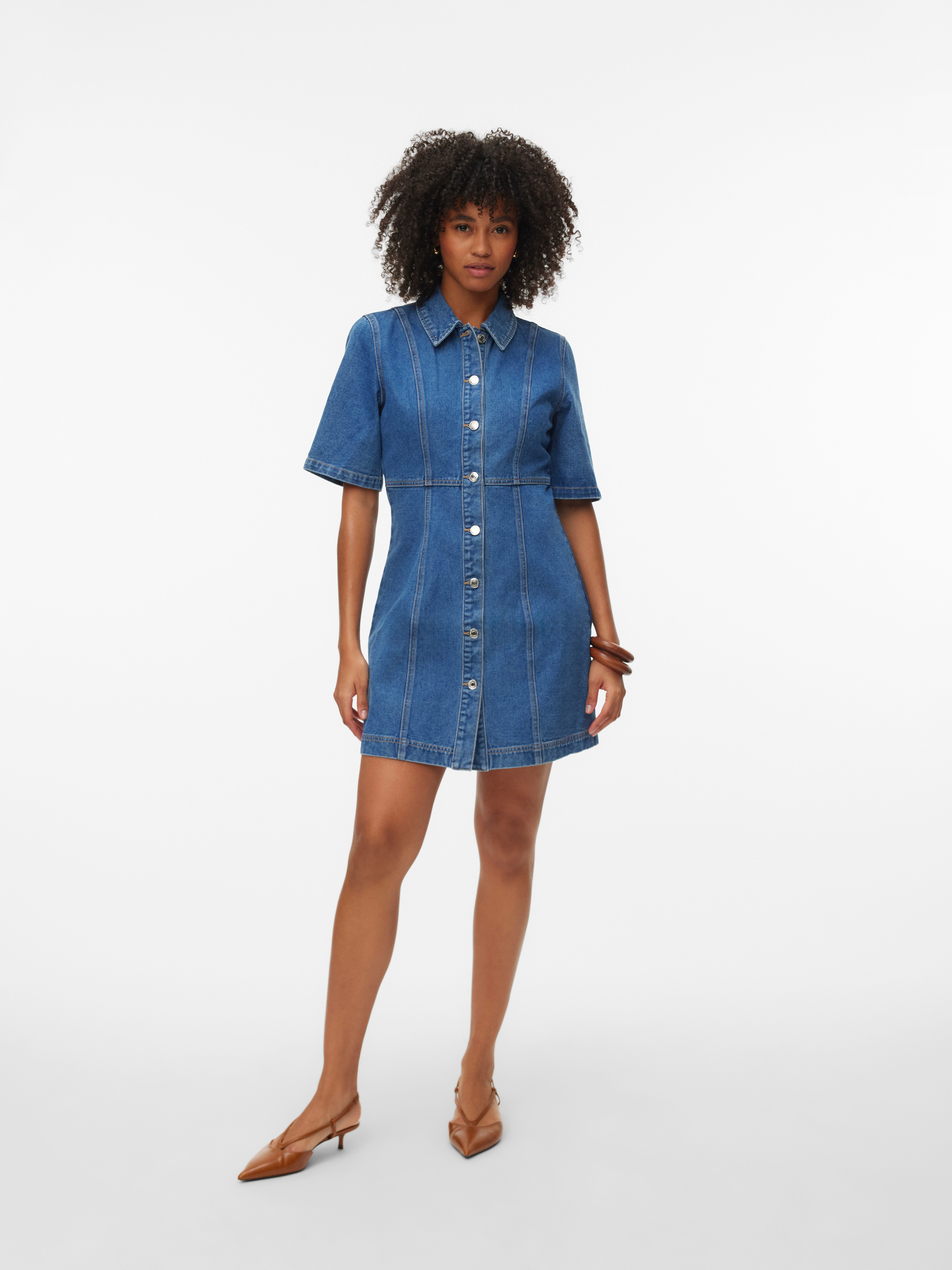 Jeanskleid VMDAISY 2/4 SHORT DENIM DRESS NOOS