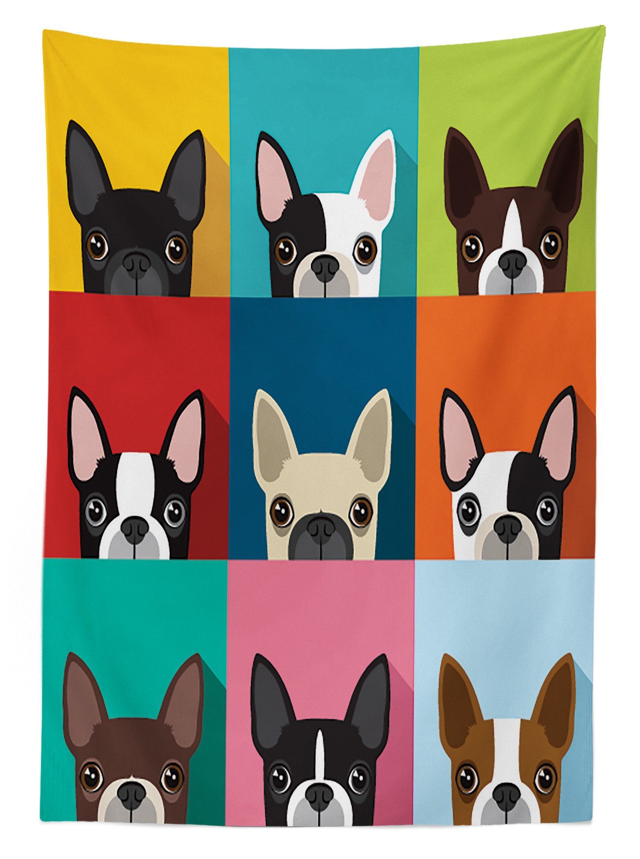 Bereich Farbfest Farben, Außen Klare Art Tischdecke Abakuhaus Portrait Waschbar Für geeignet Terrier den Pop
