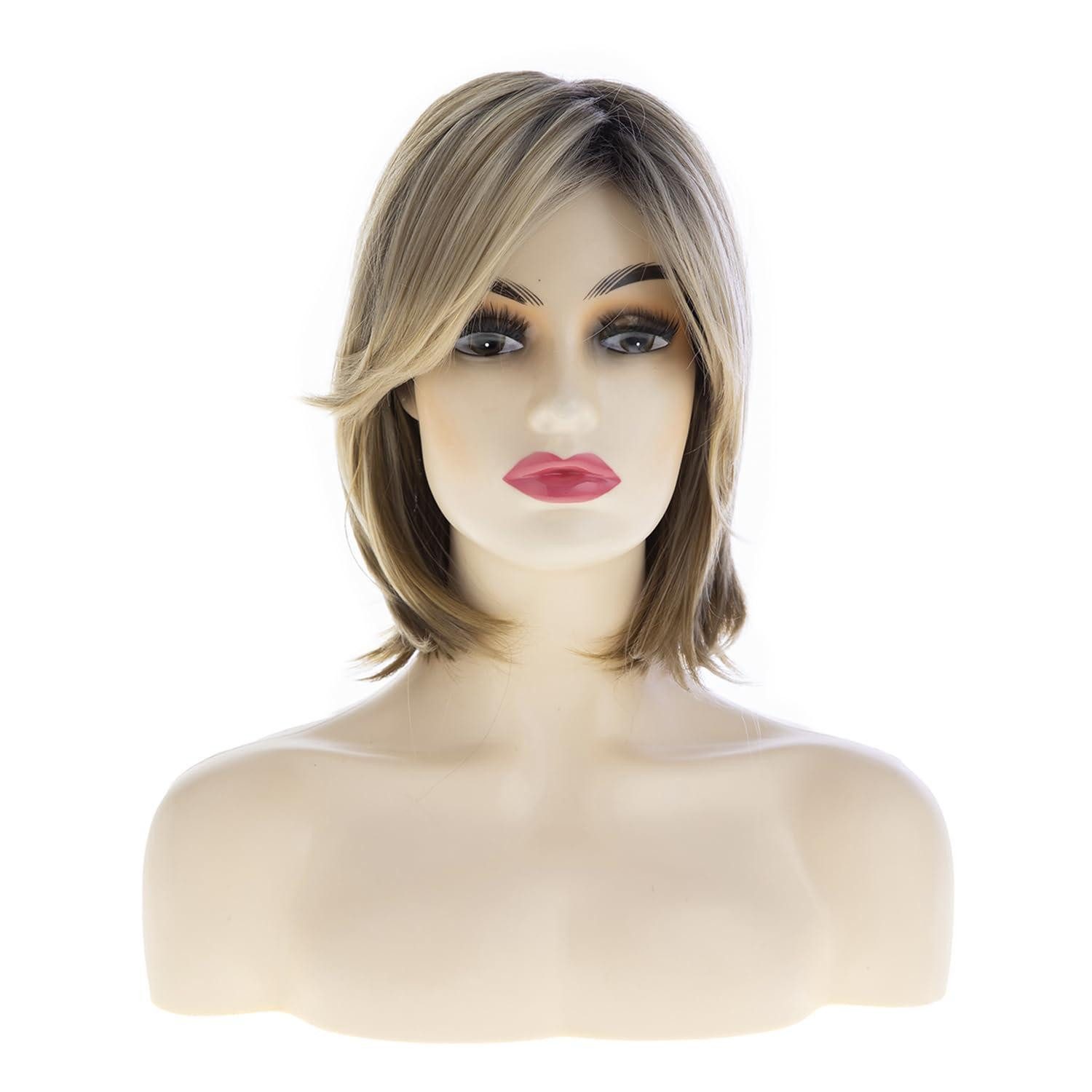 LuxusKollektion Kunsthaarperücke Perücke kurz synthetisch hitzebeständig braun blond Frauen BlondBraun
