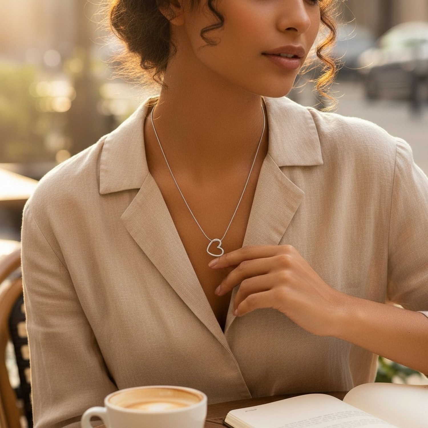 KARMA Kette mit Anhänger Damen Herz Silber oder Gold Edelstahl wasserfest & günstig online kaufen