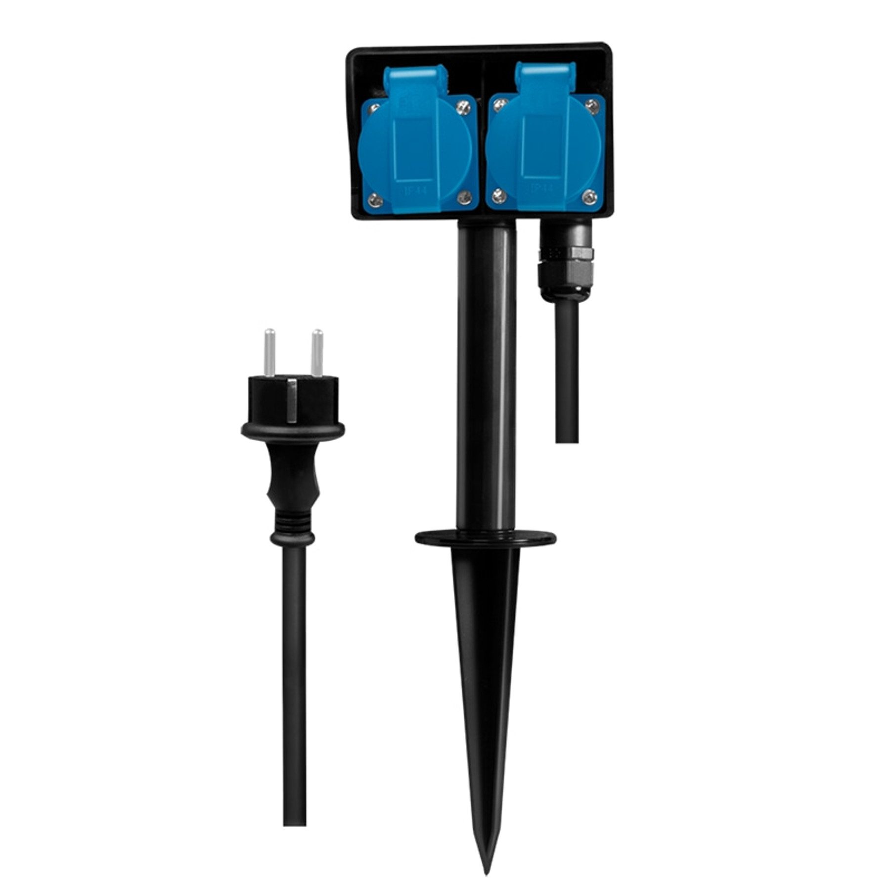 LogiLink Gartensteckdose LOGILINK Gartensteckdose mit Erdspieß LPS214 2-fach IP44