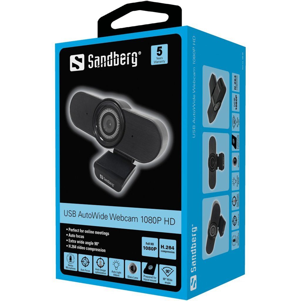 Sandberg SANDBERG 90 Grad 1080 Webcam x Weitwinkel FullHD 1920 pixels Webcam