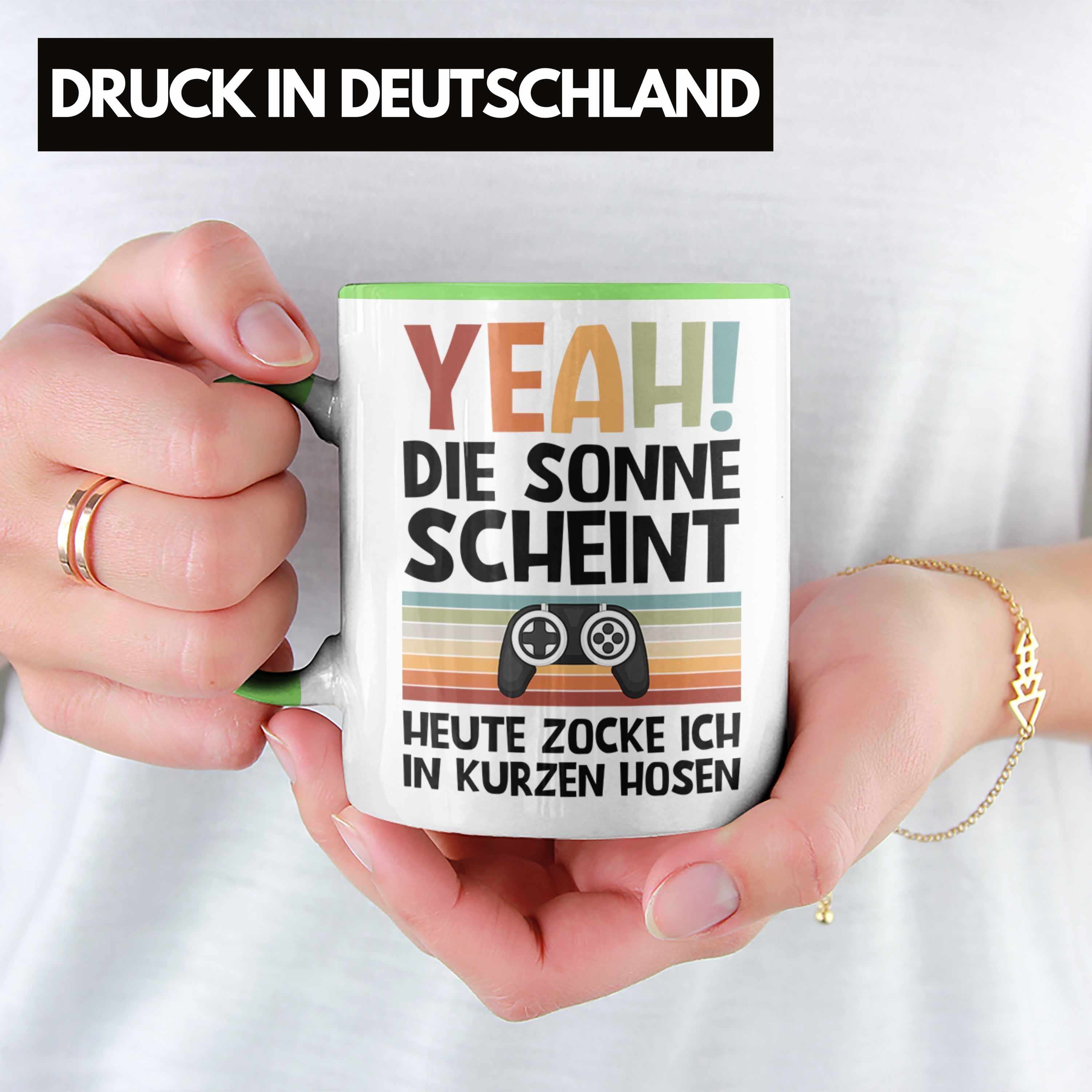 Spruch Geschenkideen Gaming Kurzen Kinder Gamer Zocker In Mitbringsel Tasse Trendation Geschenk Männer - Tasse Zocken Zubehör Hosen Jungen Zocken Lustig Trendation PC Grün