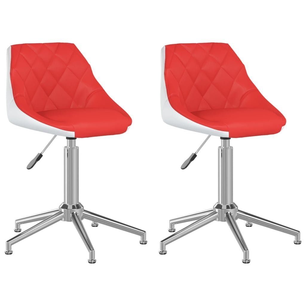 Esszimmerstuhl (2 Rot Stk. | Esszimmerstühle Rot Weiß Kunstleder 2 und Drehbar Weiß vidaXL und und Weiß Rot St)