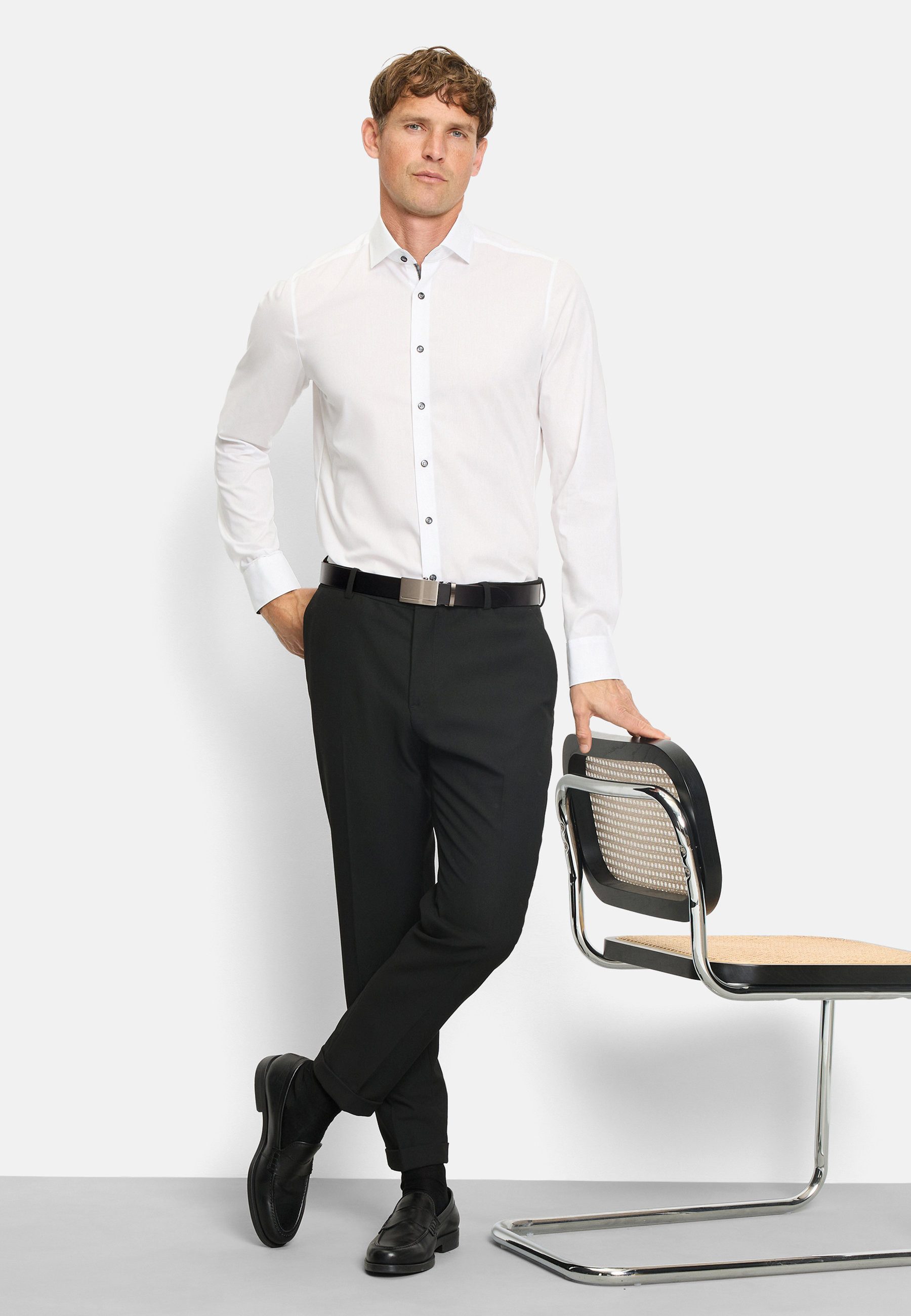 OLYMP Businesshemd OLYMP Level Five, Body Fit, Royal Kent mit extra langem Arm