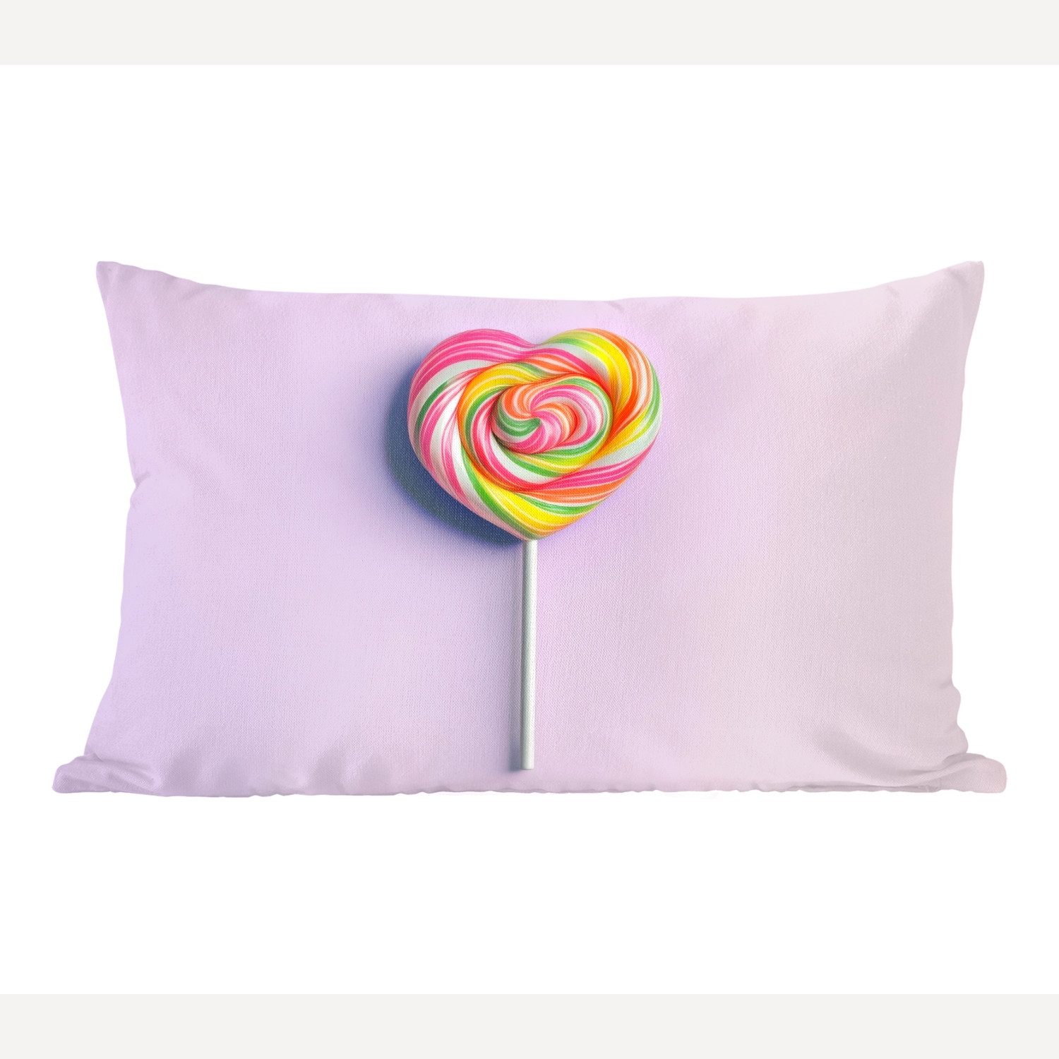 MuchoWow Dekokissen Herz - Lutscher - Bonbon, Dekoration, Zierkissen, Kissen mit Füllung, 50x30 cm