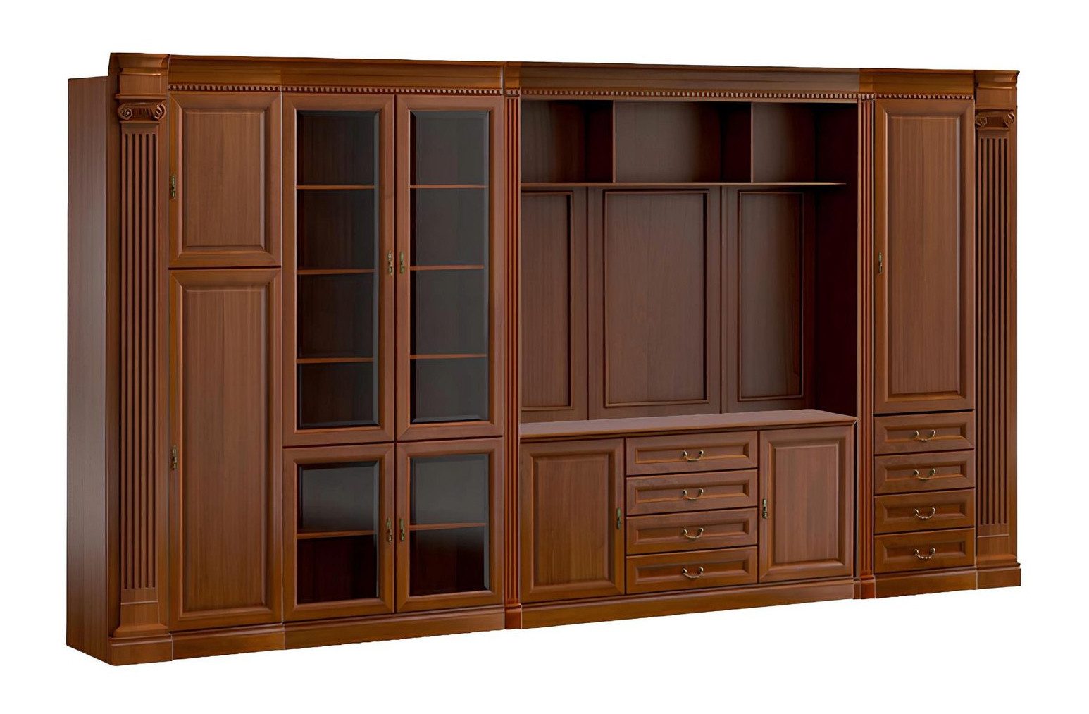JVmoebel Aktenschrank Designer Eckschrank aus Holz in stilvollem Braun mit Stauraum (Büroschrank) Made in Europa