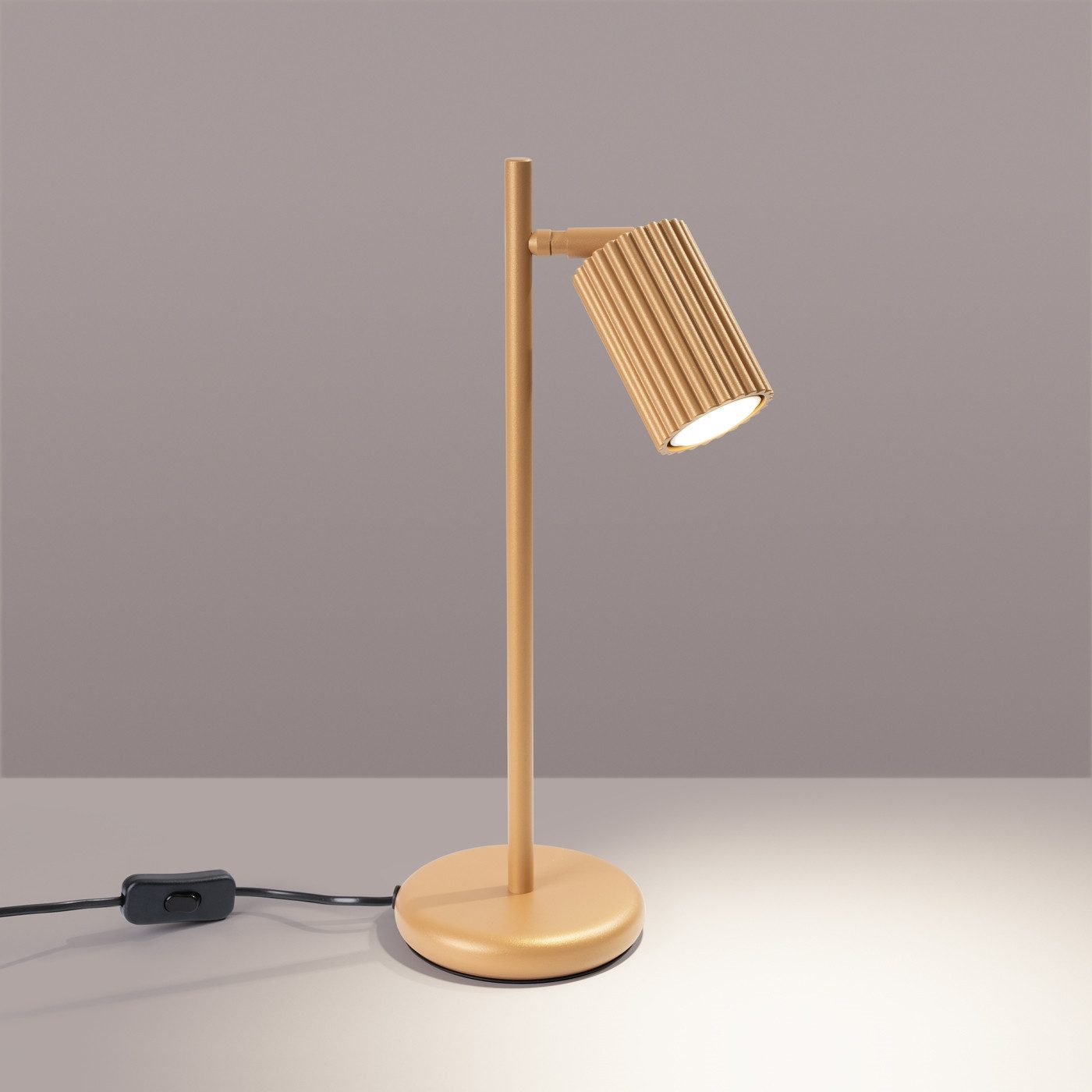 SOLLUX lighting Schreibtischlampe Tischlampe Karbon Golden, Nicht enthalten