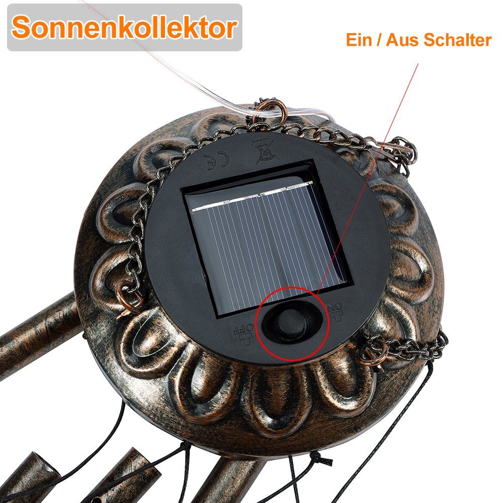 Windspiele, für Windspiel Kolibri Metall Gartenleuchte Outdoor, Schmetterling & Wasserdicht IP44 Rosnek Solar