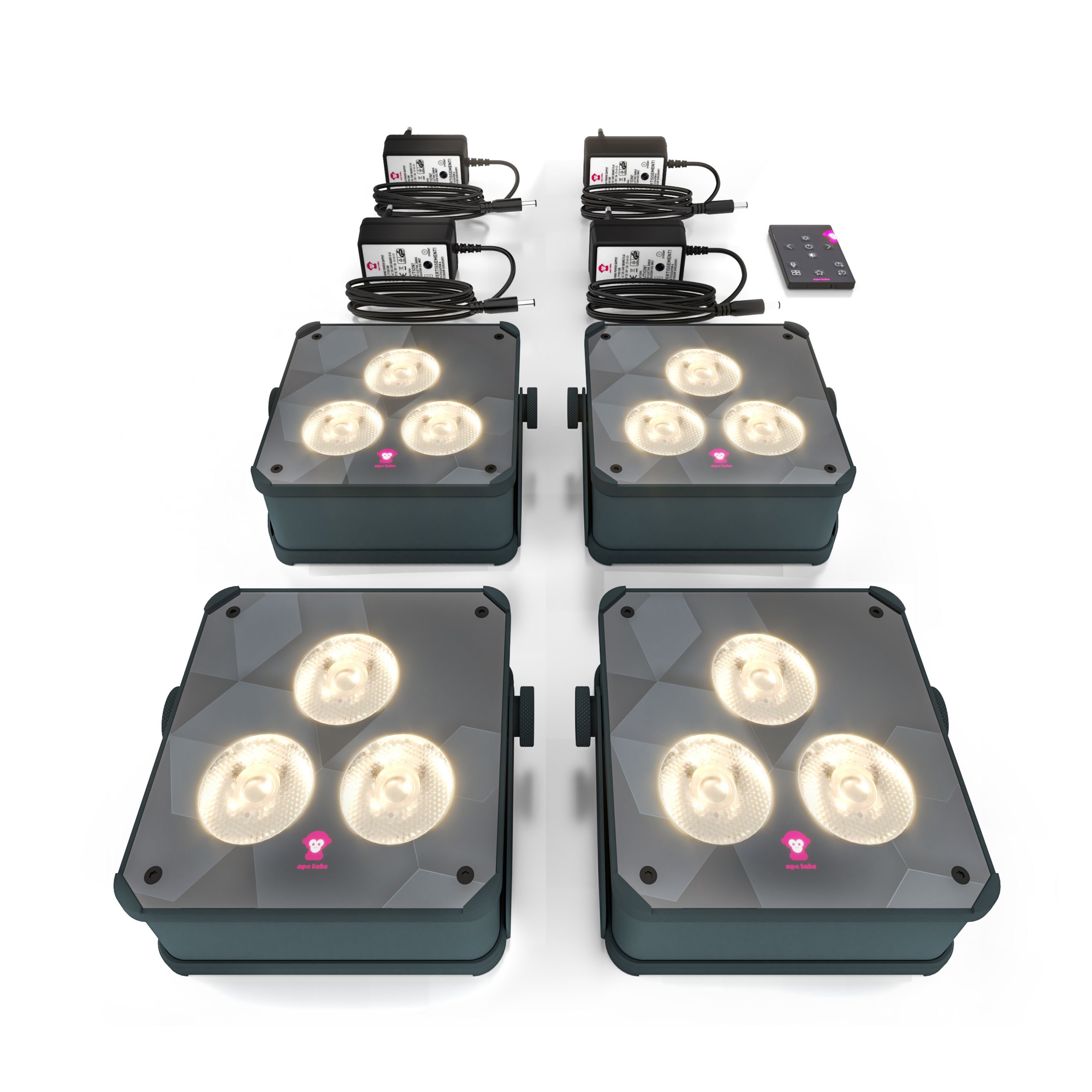 Ape Labs LED Scheinwerfer, ApeLight Maxi V2 Set of 4 - grey - Akkubetriebener LED Scheinwerfer