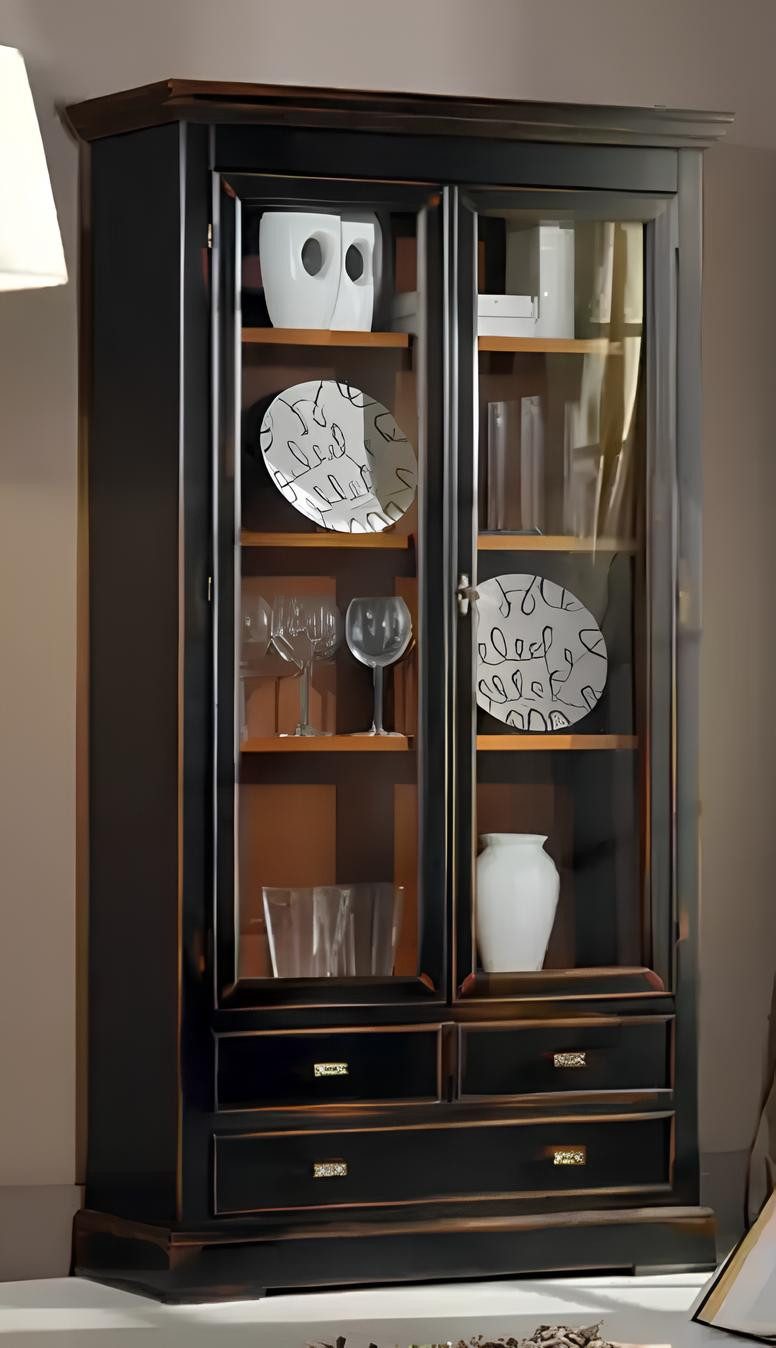 Xlmoebel Vitrine Eleganter Glasvitrinenschrank mit transparenten Türen und edlem Design (1-St., Vitrine) Hergestellt in Europa