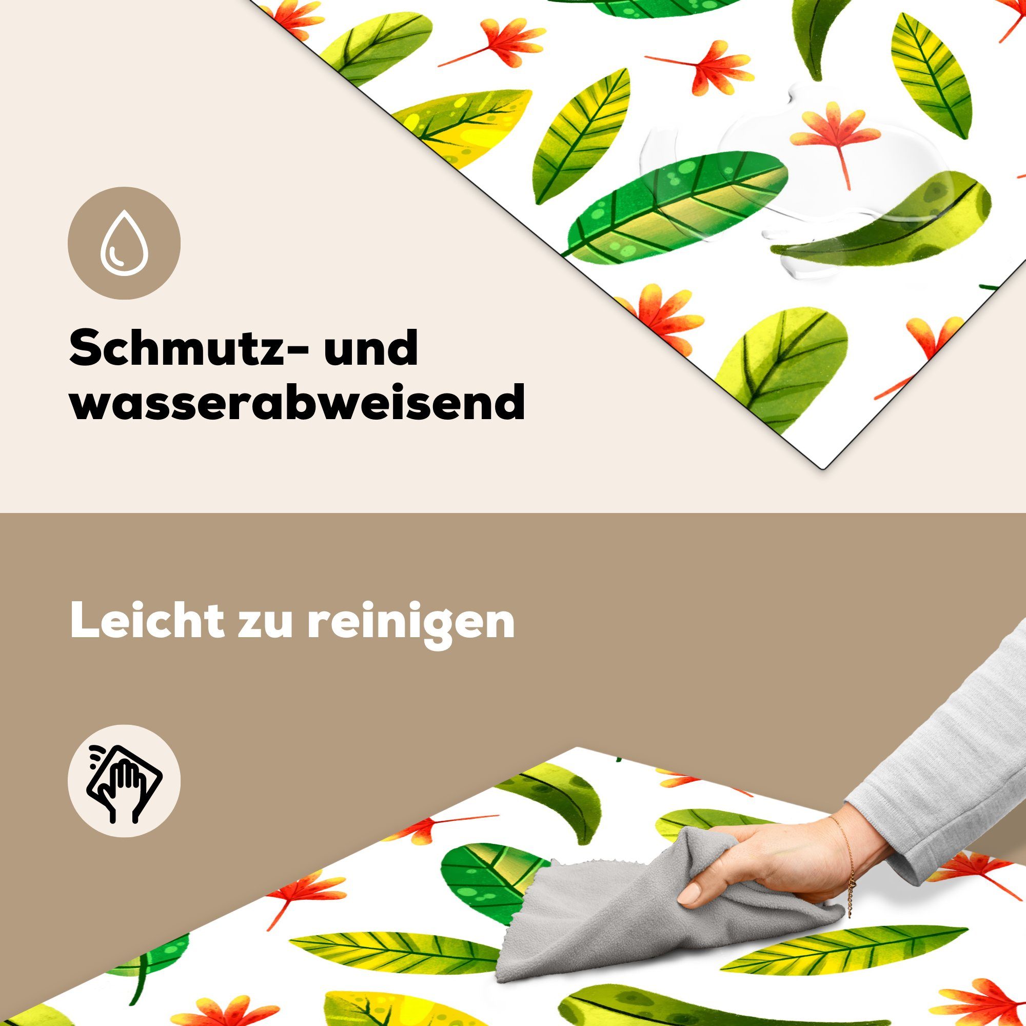 MuchoWow Herdblende-/Abdeckplatte Dschungel - Farben (1 Blätter, Arbeitsplatte - Ceranfeldabdeckung, küche 78x78 für tlg), cm, Vinyl