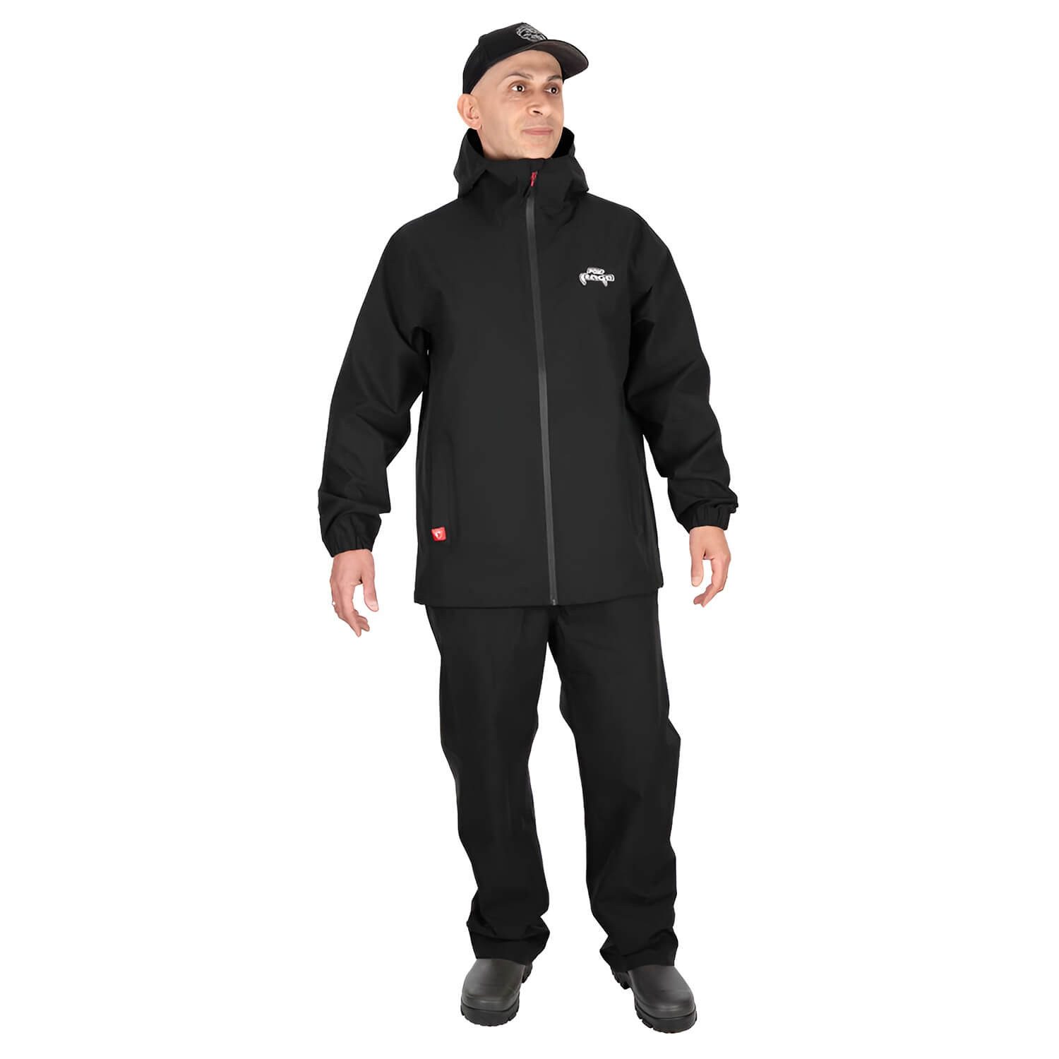 Regenjacke Fox Rage Regenanzug Jacke mit Latzhosen Schwarz Herren