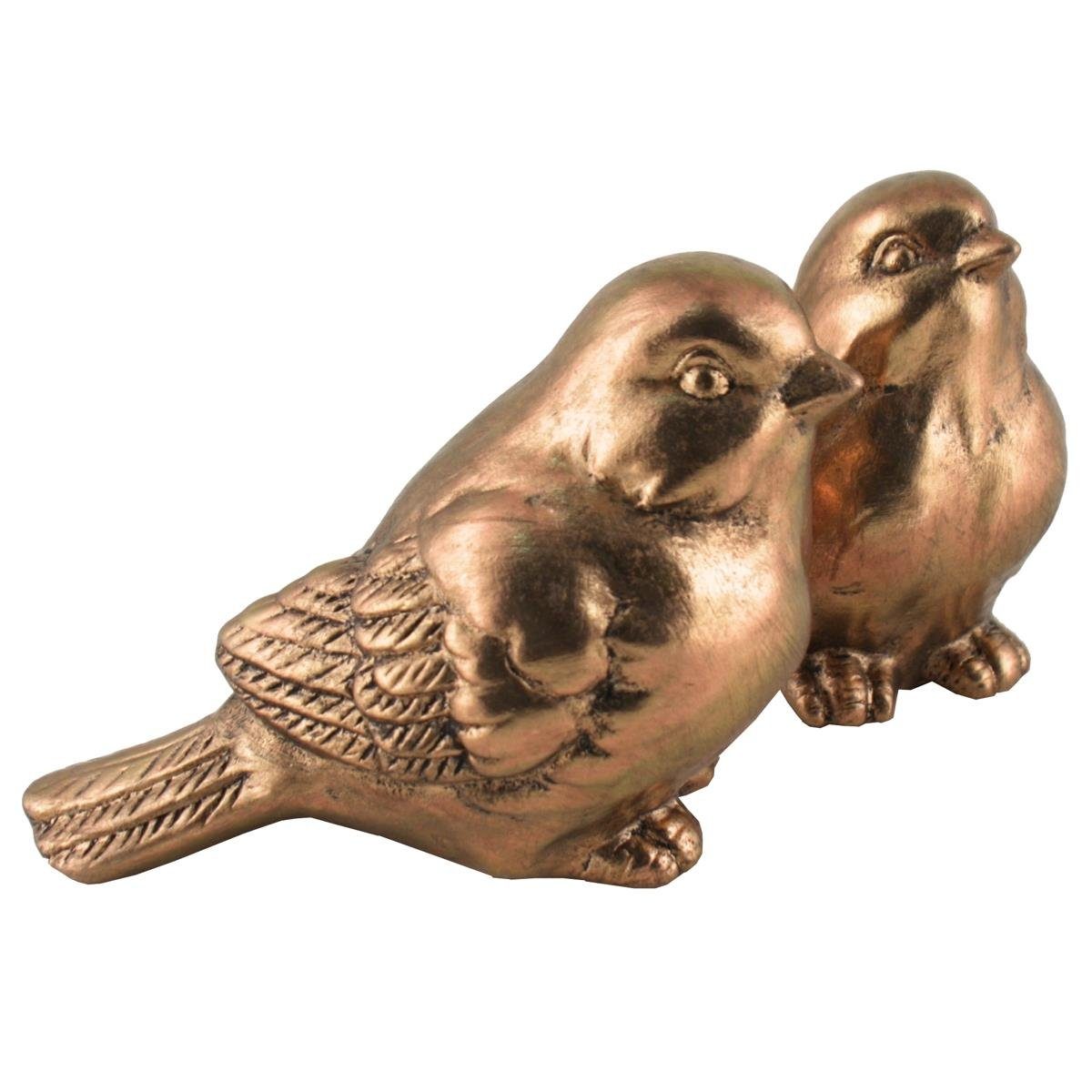 440s Gartenfigur 440s Vogelpaar Pip und Maz Bronze-Optik, (2er Set)