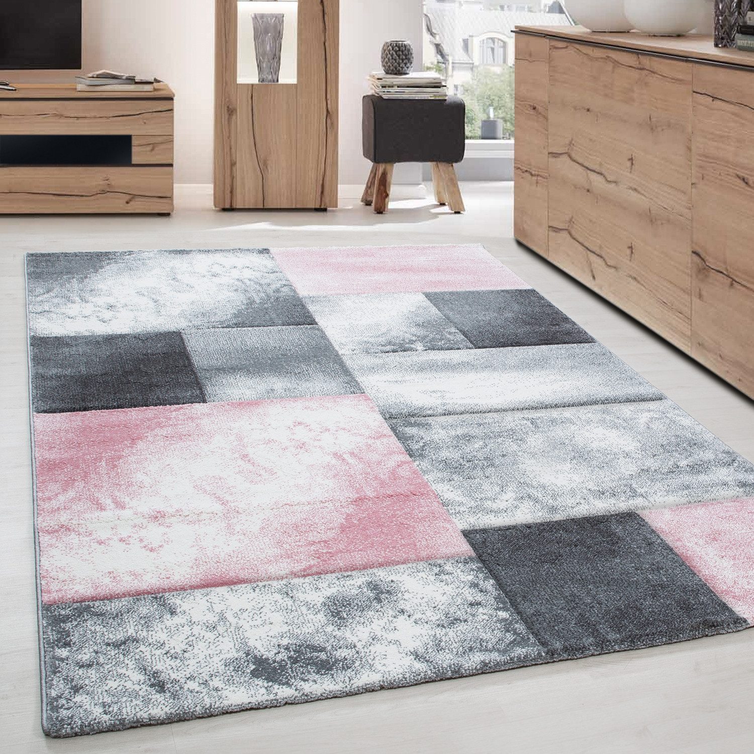 Carpettex Frisé-Teppich Kariert Design, Läufer, Höhe: 13 mm, Designer Wohnz günstig online kaufen