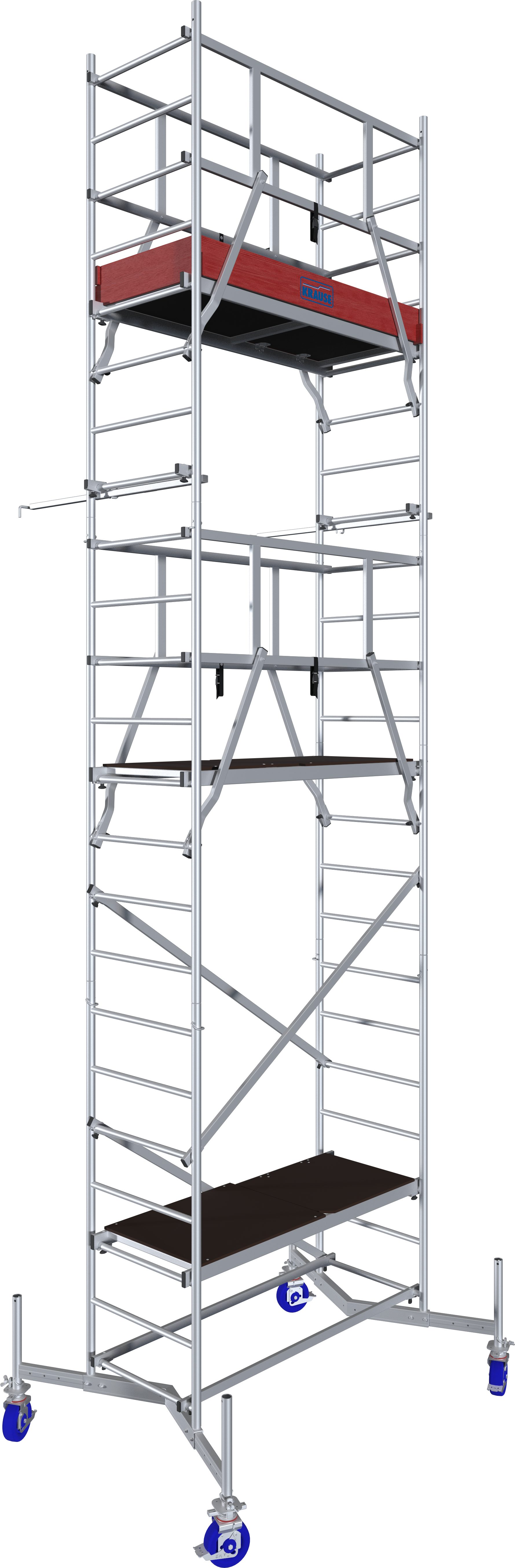 KRAUSE ClimTec System work scaffold (set), complete scaffold, including 1 extension, 2 extensions and set of casters