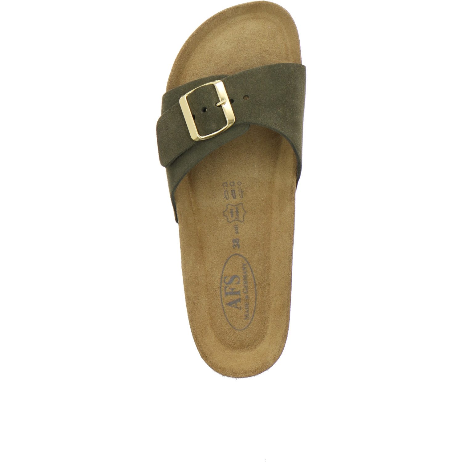 AFS-Schuhe 211288 Sommer Pantolette für Damen mit Fußbett, bequeme Sandalen aus Leder